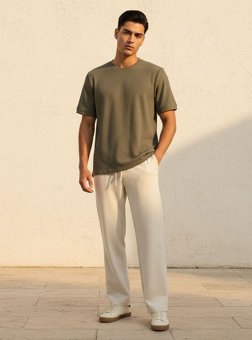 Iconic Crew Neck Short Sleeves Textured T-shirt-men-clothing-tshirtsandpolos-tshirts-image-3