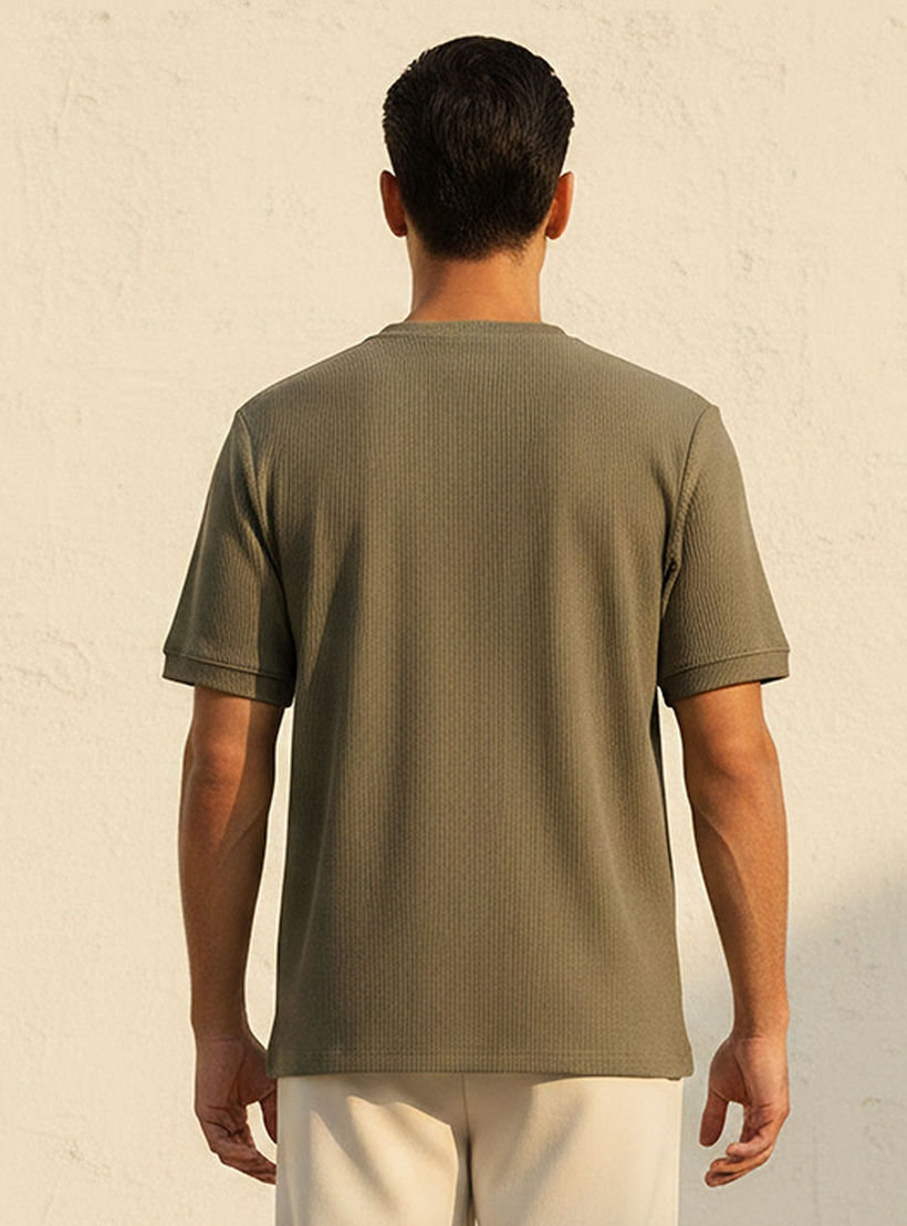 Iconic Crew Neck Short Sleeves Textured T-shirt-men-clothing-tshirtsandpolos-tshirts-image-4