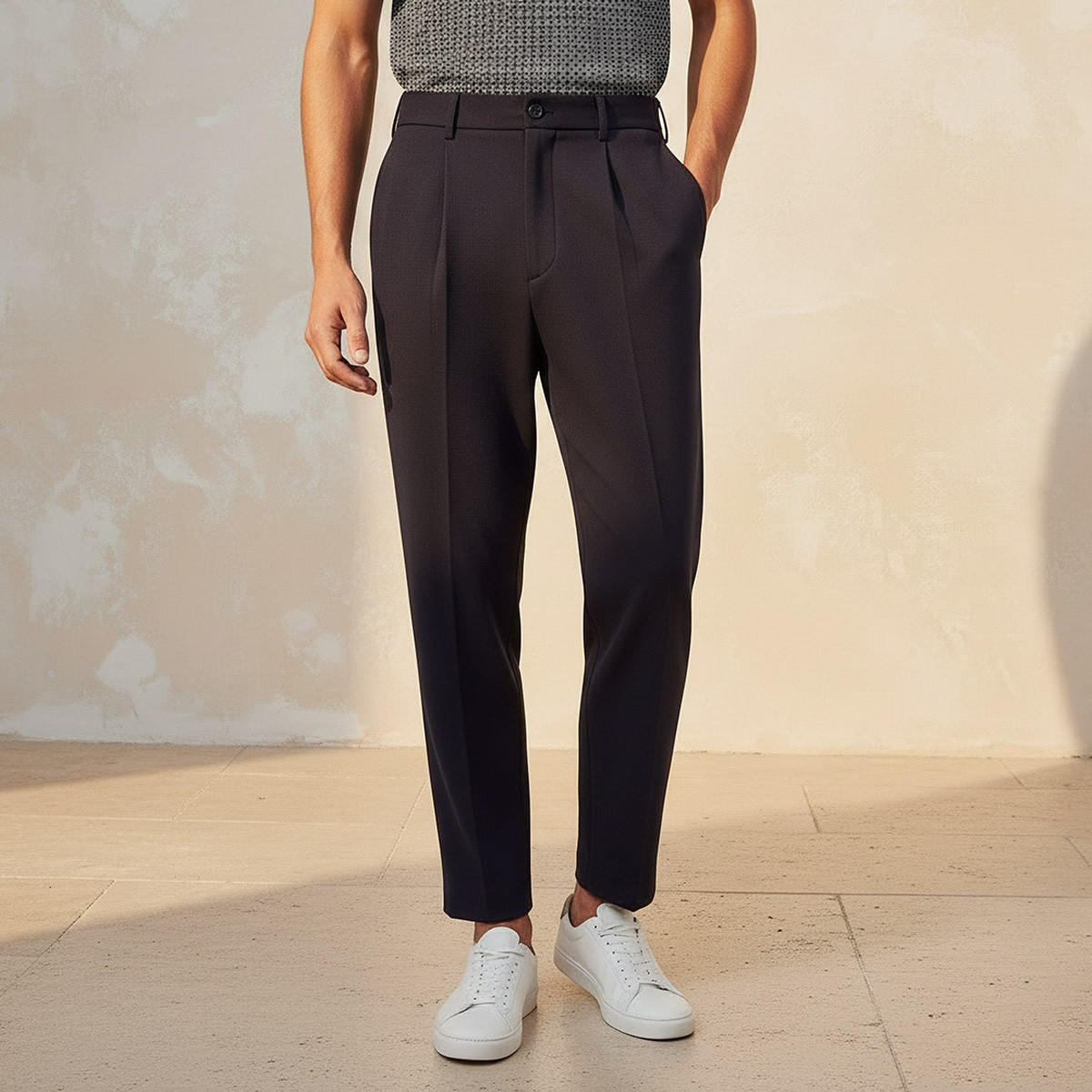 بنطلون بقصة عادية من سبلاش أيكونيك-men-clothing-bottoms-trousersandchinos-trousers-image-1