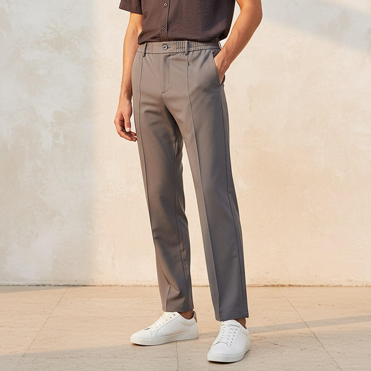 بنطلون بقصة عادية من سبلاش أيكونيك-men-clothing-bottoms-trousersandchinos-trousers-image-1