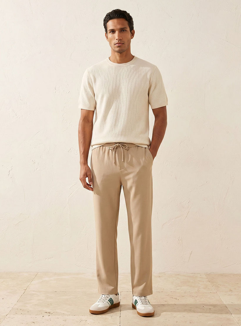 تيشيرت بياقة ضيقة وملمس بوبكورن بارز من سبلاش آيكونيك-men-clothing-tshirtsandpolos-tshirts-image-3