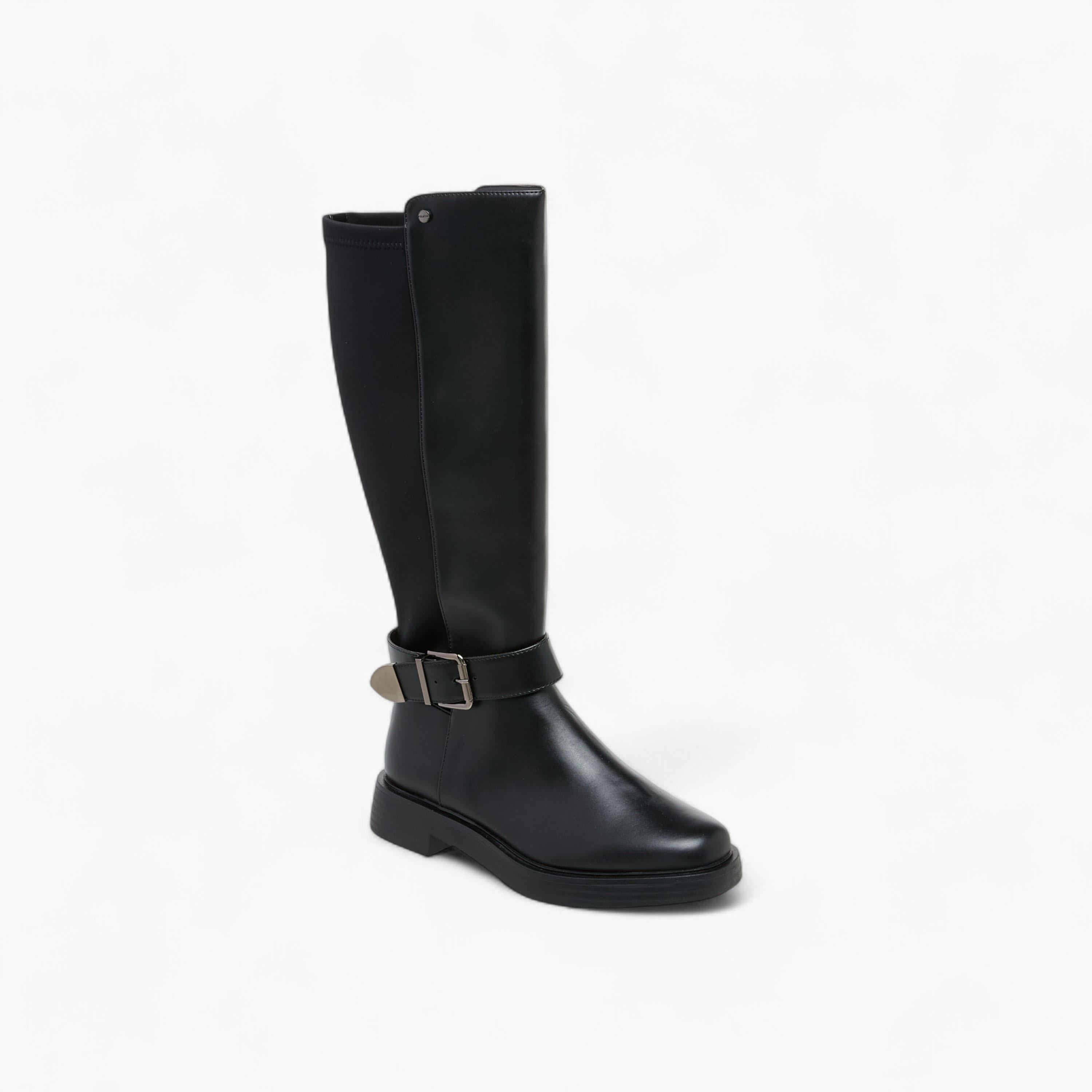Celeste Women's Panelled High Shaft Boots with Zip Closure-women-shoes-boots-image-2