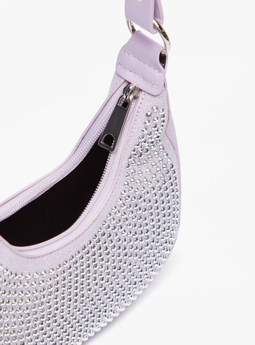 Embellished Hobo Bag with Zip Closure-girls-accessories-bags-image-4