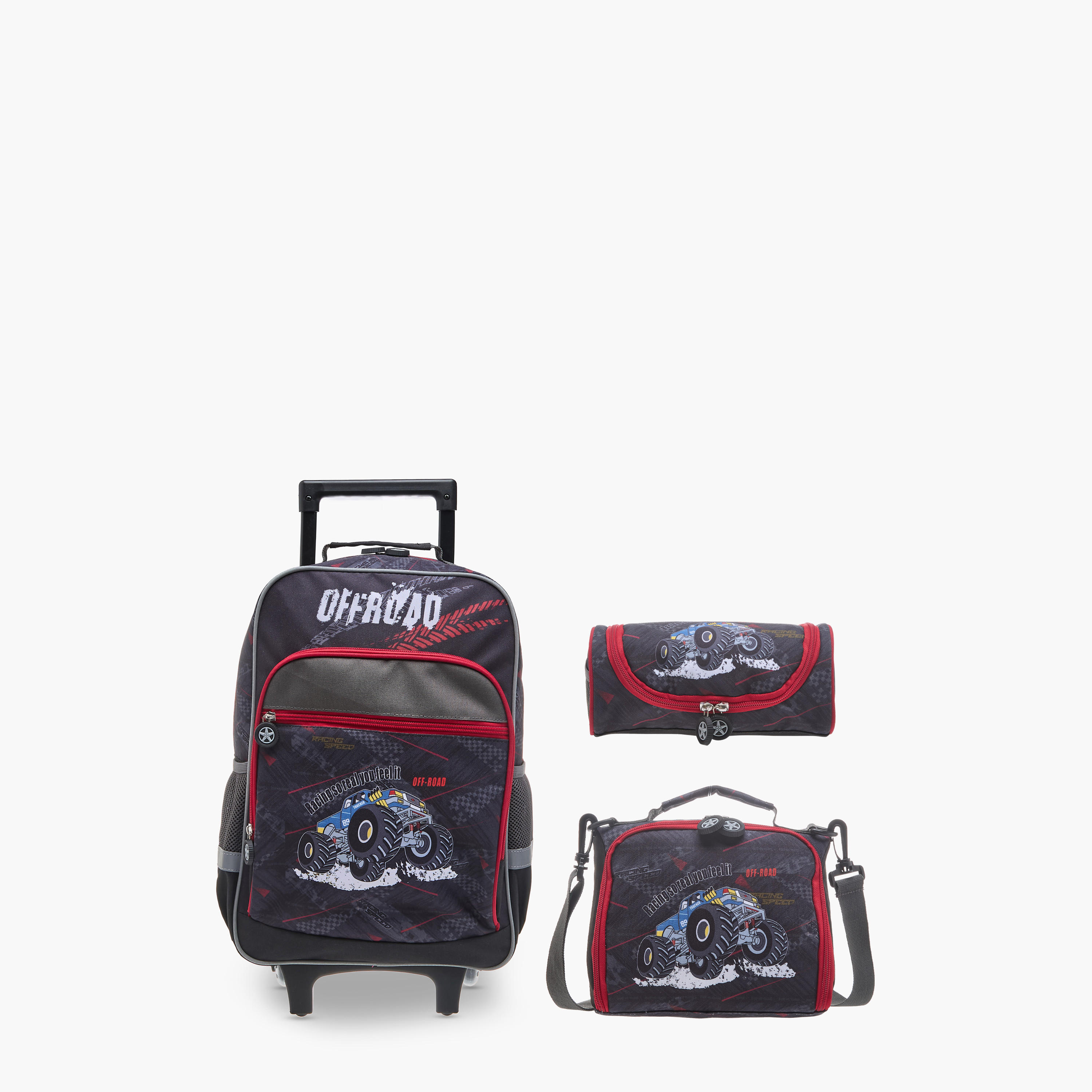 LBL by Shoexpress Graphic Print Trolley Backpack with Retractable Handle - 44x16x30 cms-school-bagsandbackpacks-trolleybags-image-15