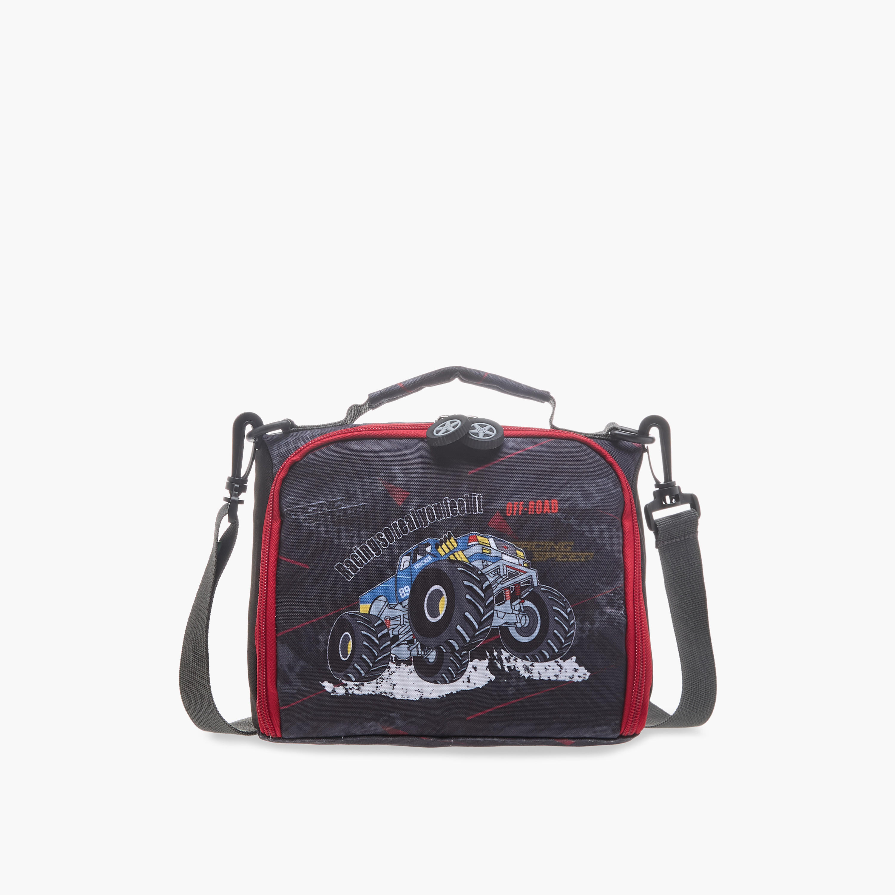 LBL by Shoexpress Monster Truck Graphic Print Lunch Bag with Zip Closure-school-lunchessentials-lunchbags-image-1