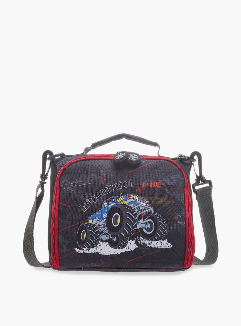 LBL by Shoexpress Monster Truck Graphic Print Lunch Bag with Zip Closure-school-lunchessentials-lunchbags-image-1