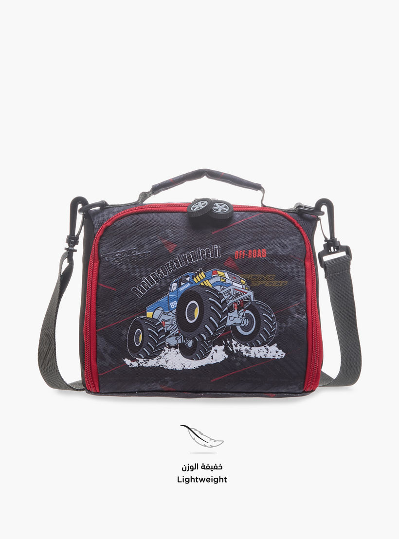 LBL by Shoexpress Monster Truck Graphic Print Lunch Bag with Zip Closure-school-lunchessentials-lunchbags-image-2