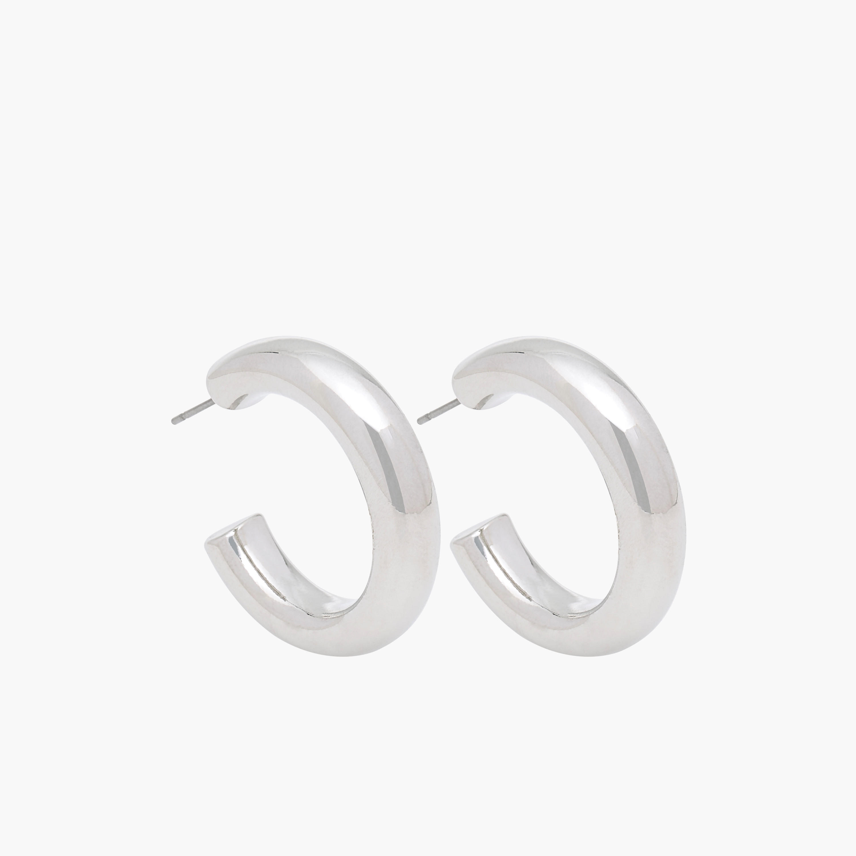 Flora Bella Solid Hoop Earrings with Pushback Closure-women-watchesandjewellery-jewellery-earrings-image-3