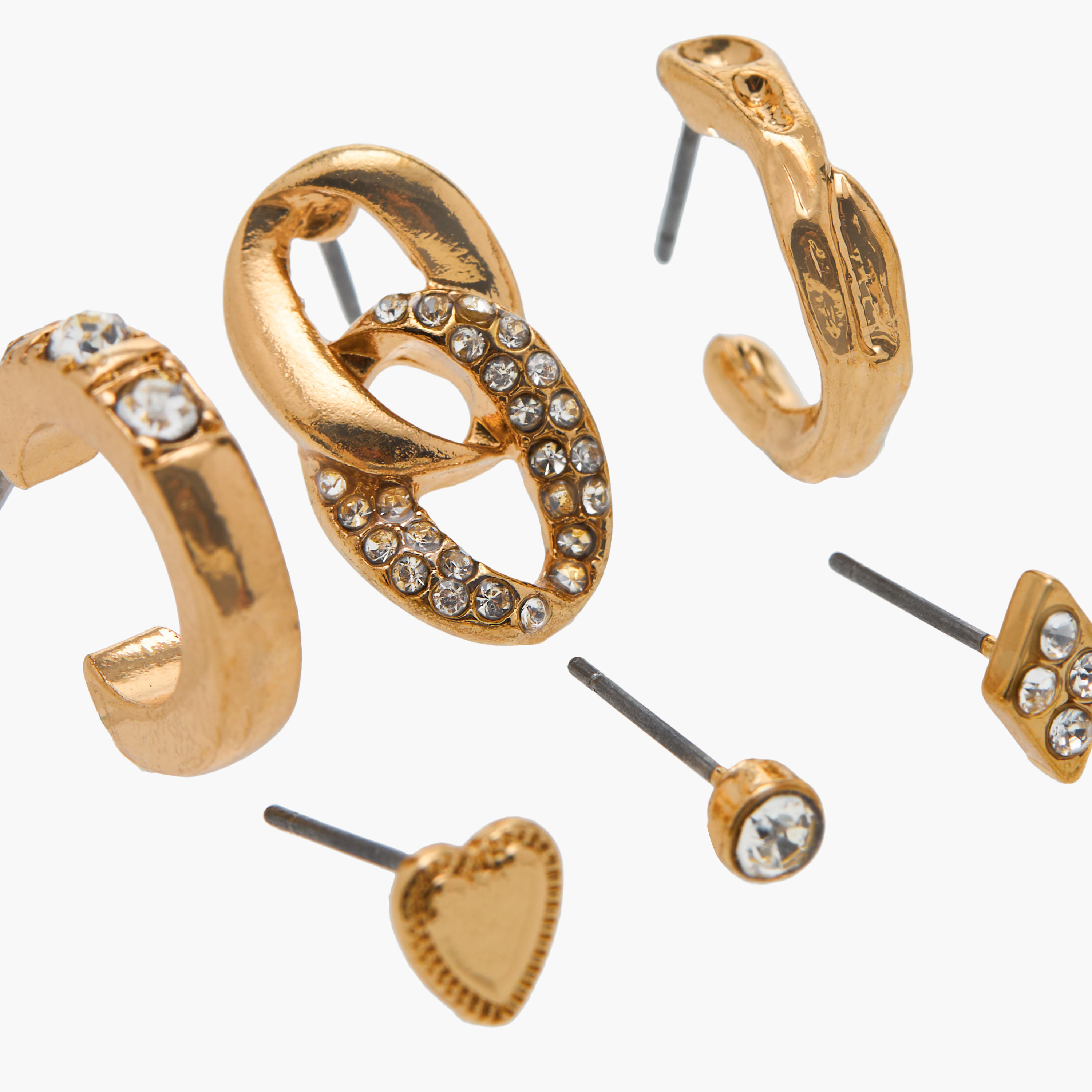 Flora Bella Assorted Stud Earrings with Pushback Closure - Set of 6-women-watchesandjewellery-jewellery-earrings-image-4