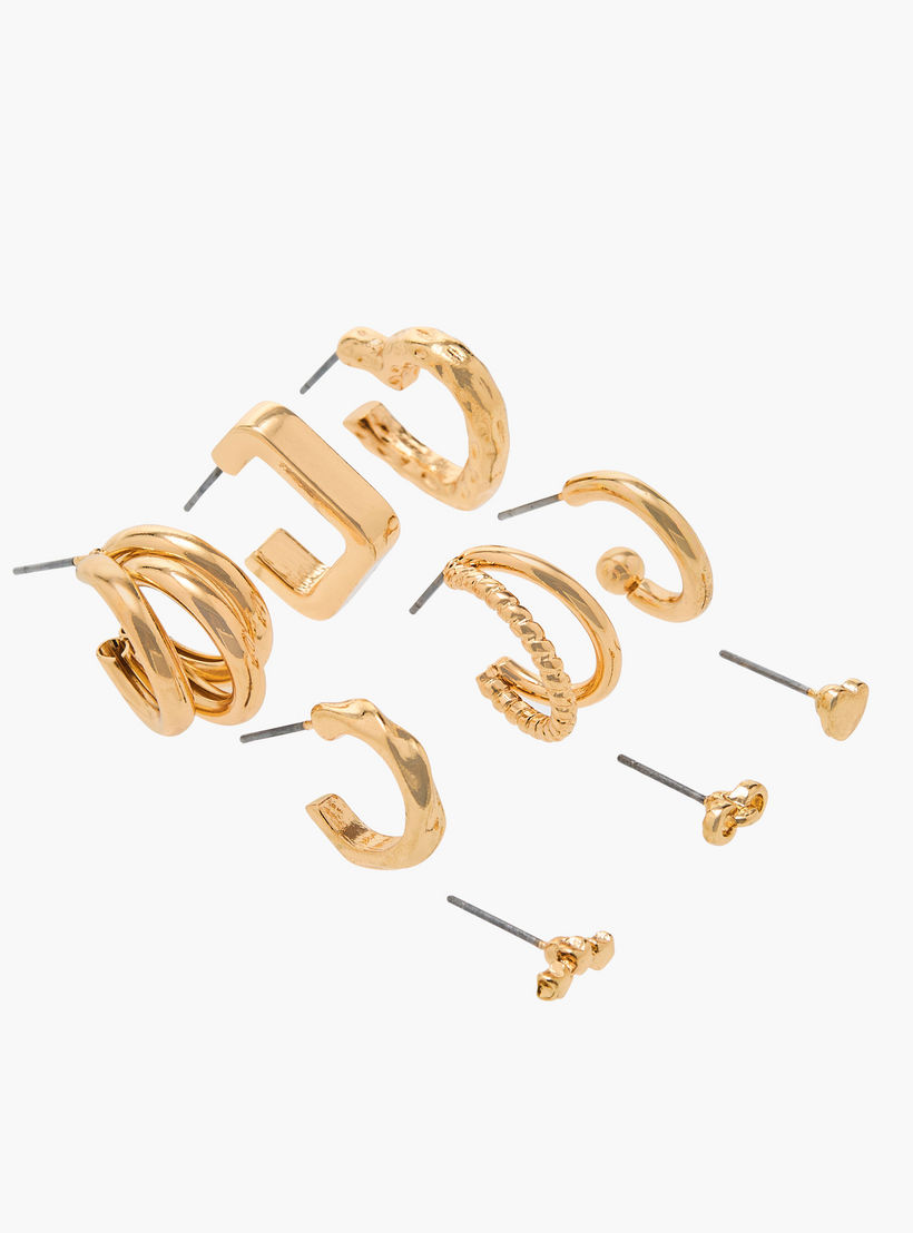 حلقان ميتاليك من فلورا بيلا - طقم 9 أزواج-women-watchesandjewellery-jewellery-earrings-image-2
