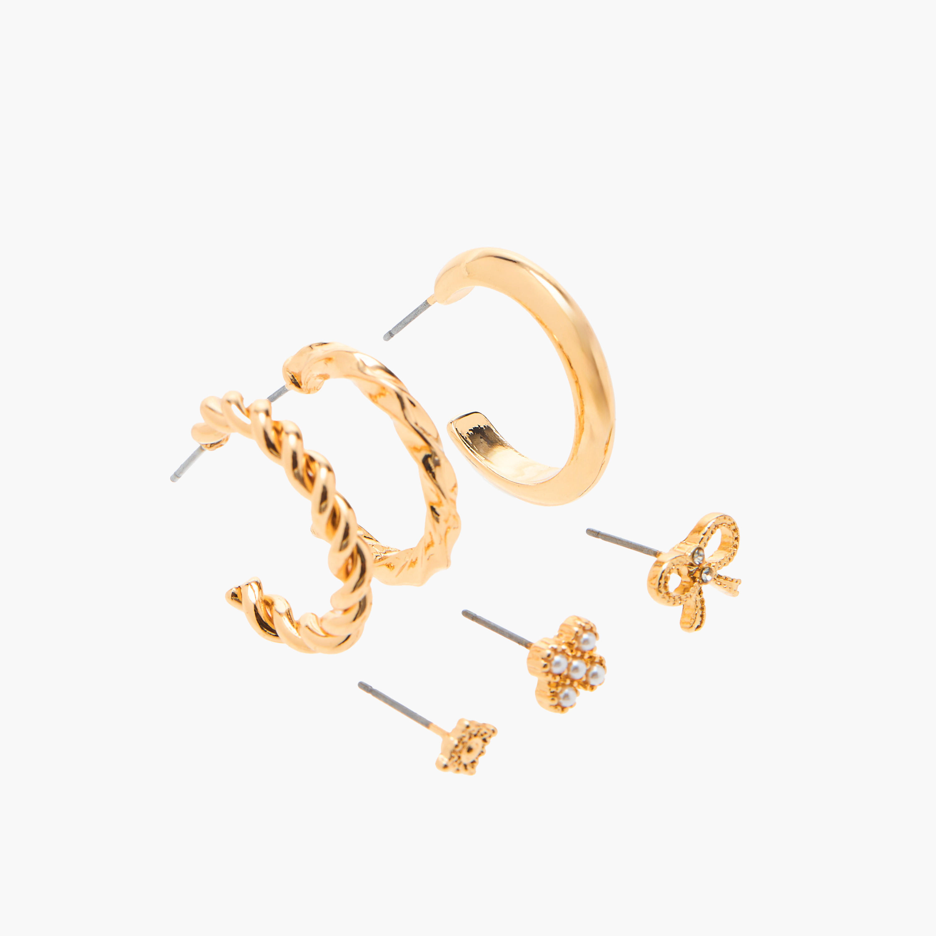 Flora Bella Assorted Metallic Earrings with Pushback Closure - Set of 6-women-watchesandjewellery-jewellery-earrings-image-6