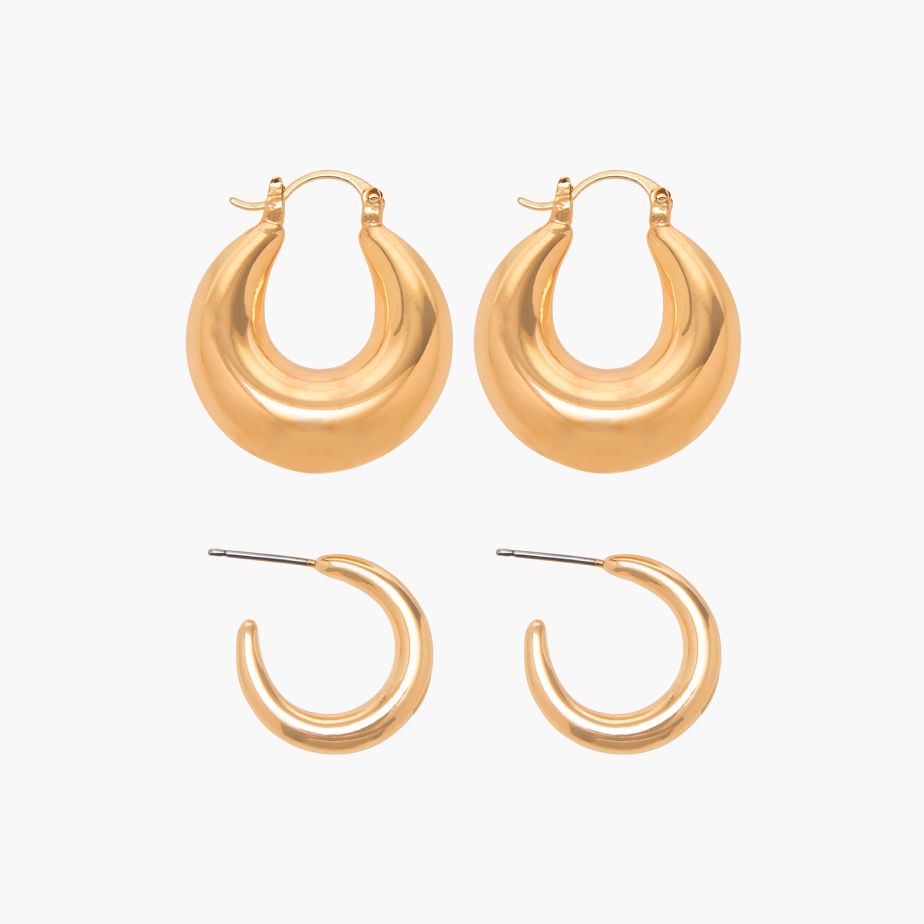 حلقان ميتاليك طوق من فلورا بيلا - طقم من زوجين-women-watchesandjewellery-jewellery-earrings-image-1