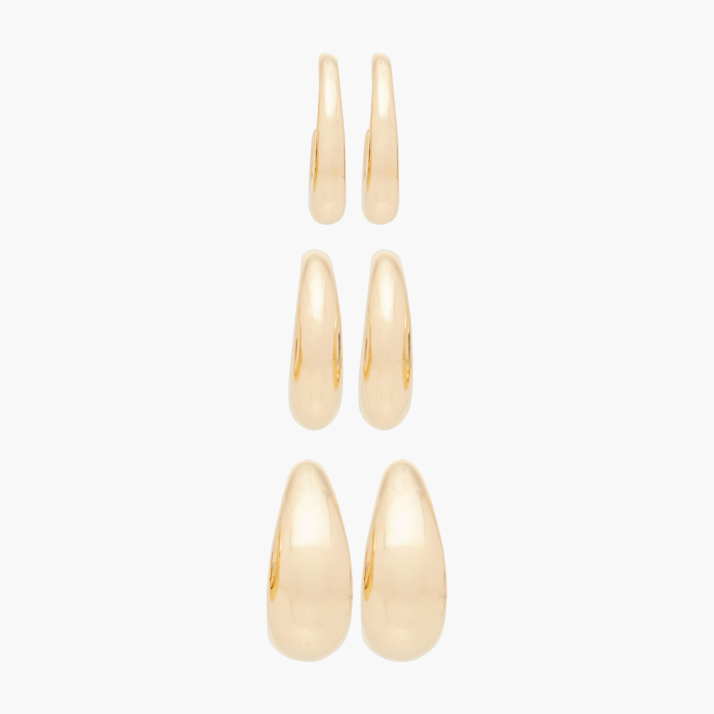 Flora Bella Hoop Earrings with Pushback Closure - Set of 3-women-watchesandjewellery-jewellery-earrings-image-1