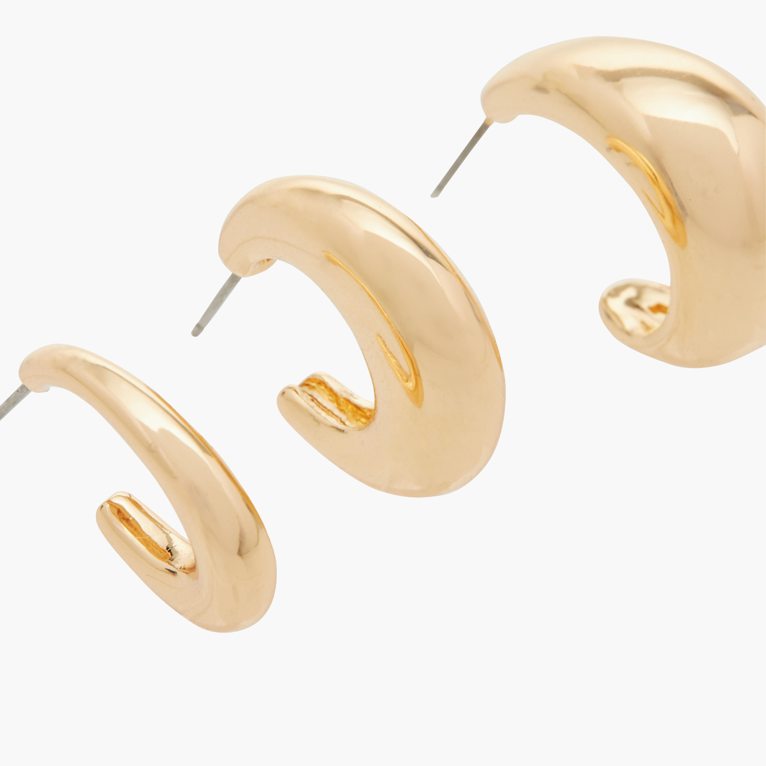 Flora Bella Hoop Earrings with Pushback Closure - Set of 3-women-watchesandjewellery-jewellery-earrings-image-3