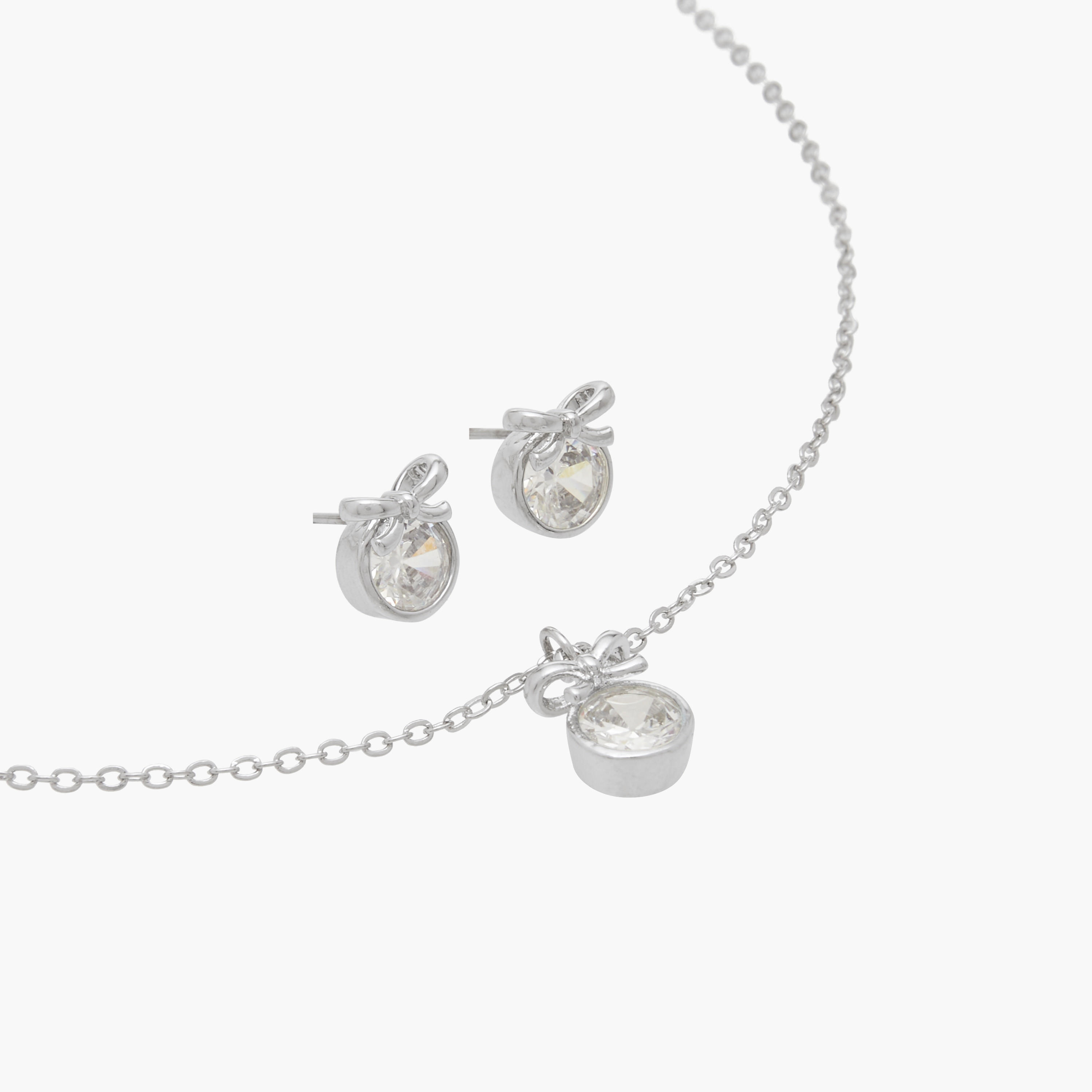 طقم قلادة بدلاية حجر وأقراط من فلورا بيلا-women-watchesandjewellery-jewellery-jewellerysets-image-3