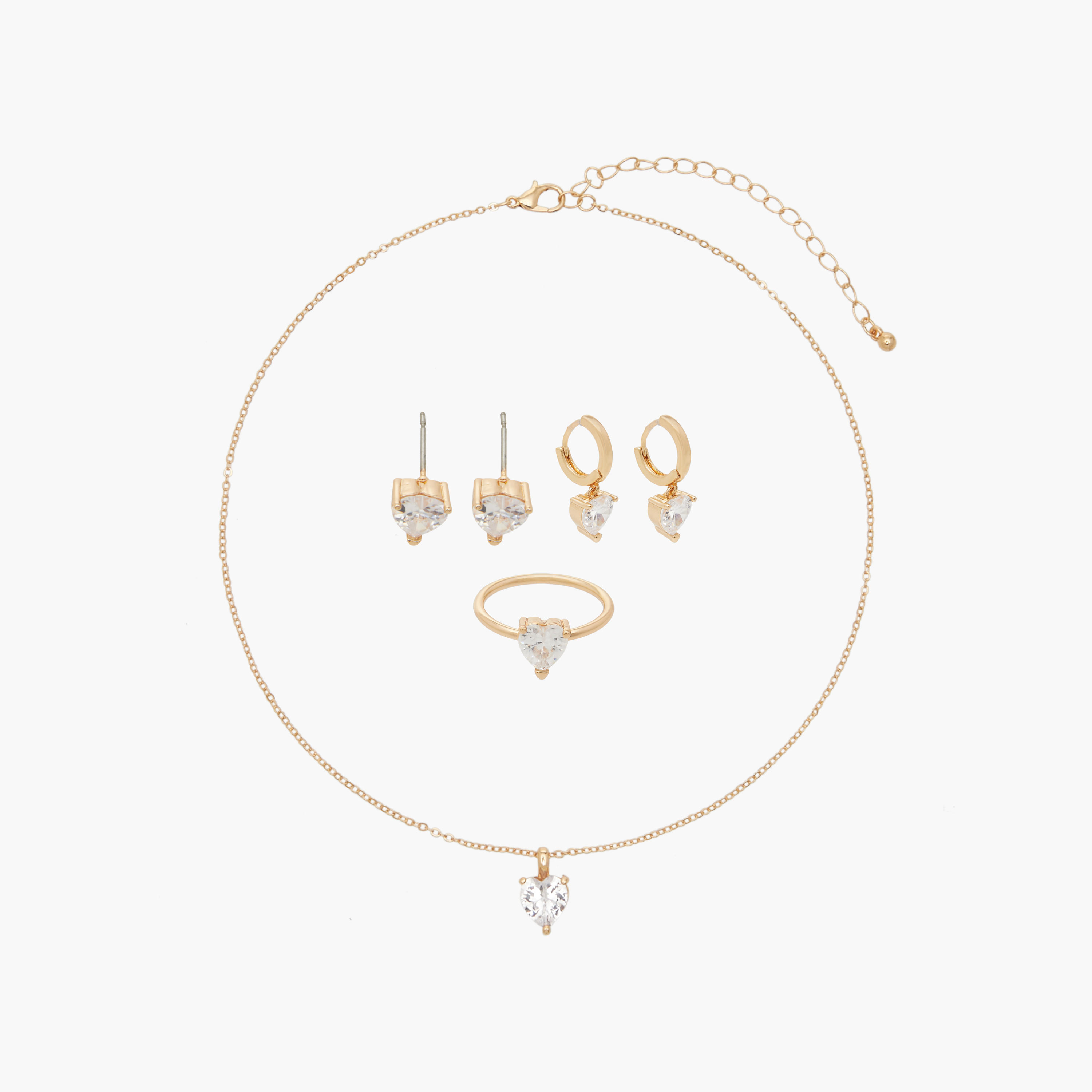 Flora Bella 4-Piece Necklace with Ring and Earrings Set-women-watchesandjewellery-jewellery-jewellerysets-image-1
