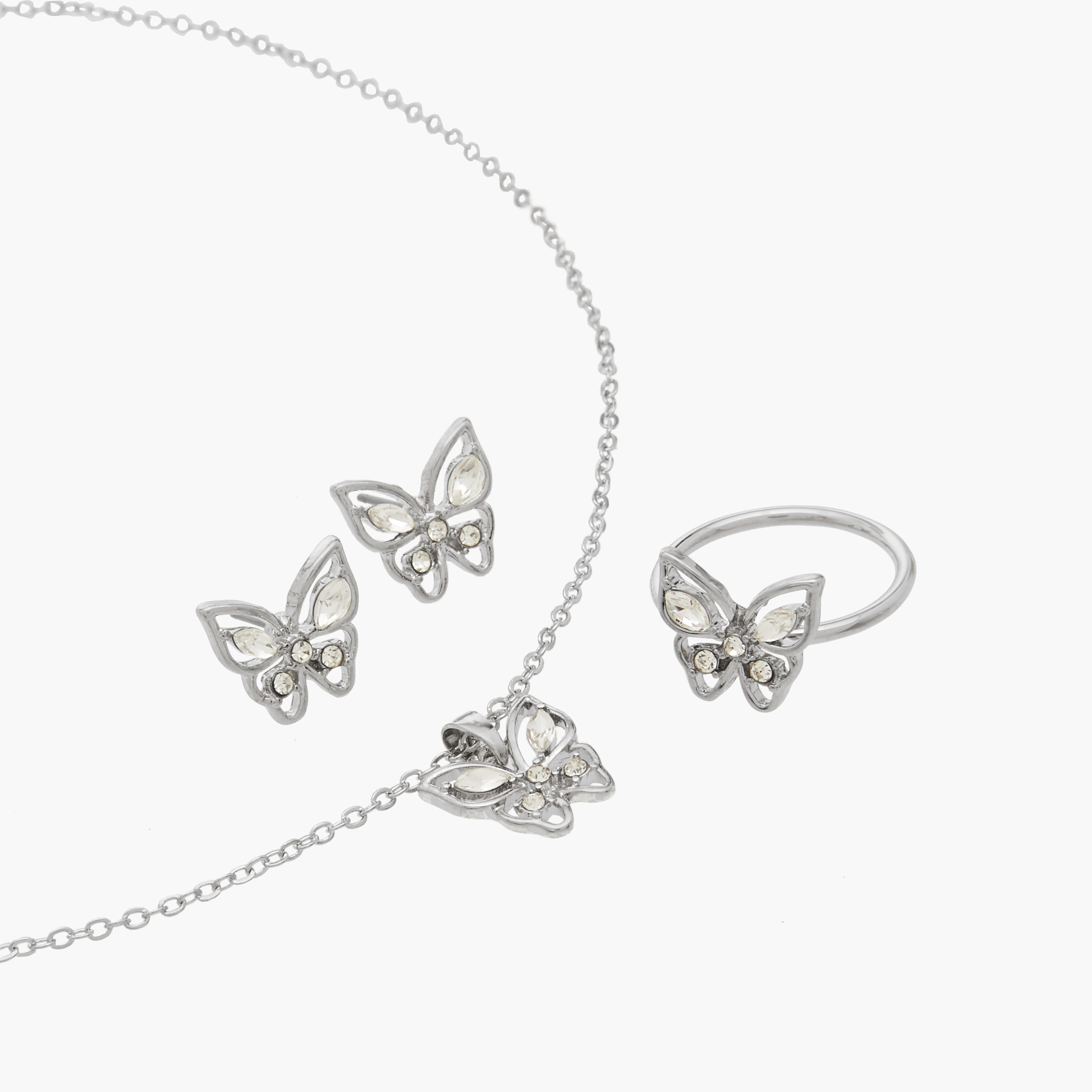 Flora Bella Butterfly Pendant Necklace with Earrings and Ring Set-women-watchesandjewellery-jewellery-jewellerysets-image-4