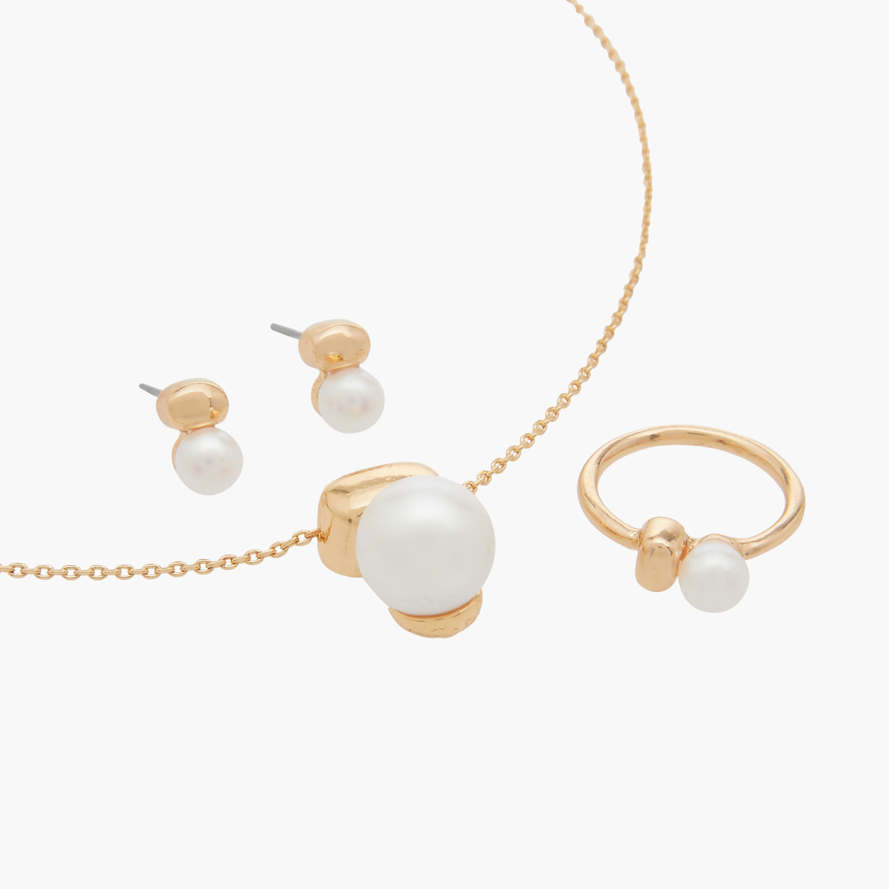Flora Bella Pearl Pendant Necklace with Earrings and Ring Set-women-watchesandjewellery-jewellery-jewellerysets-image-3