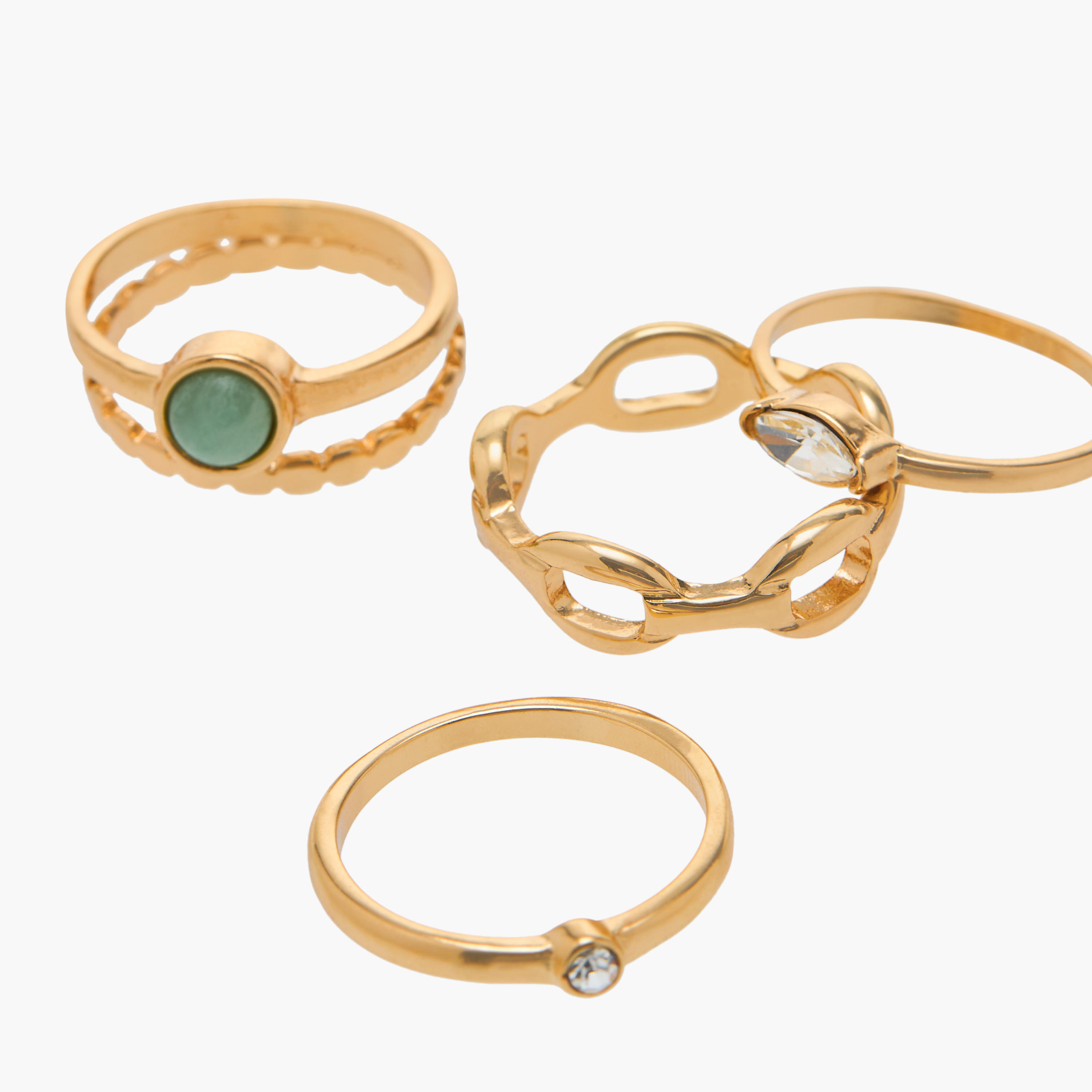 Flora Bella Assorted Metallic Ring - Set of 5-women-watchesandjewellery-jewellery-rings-image-3