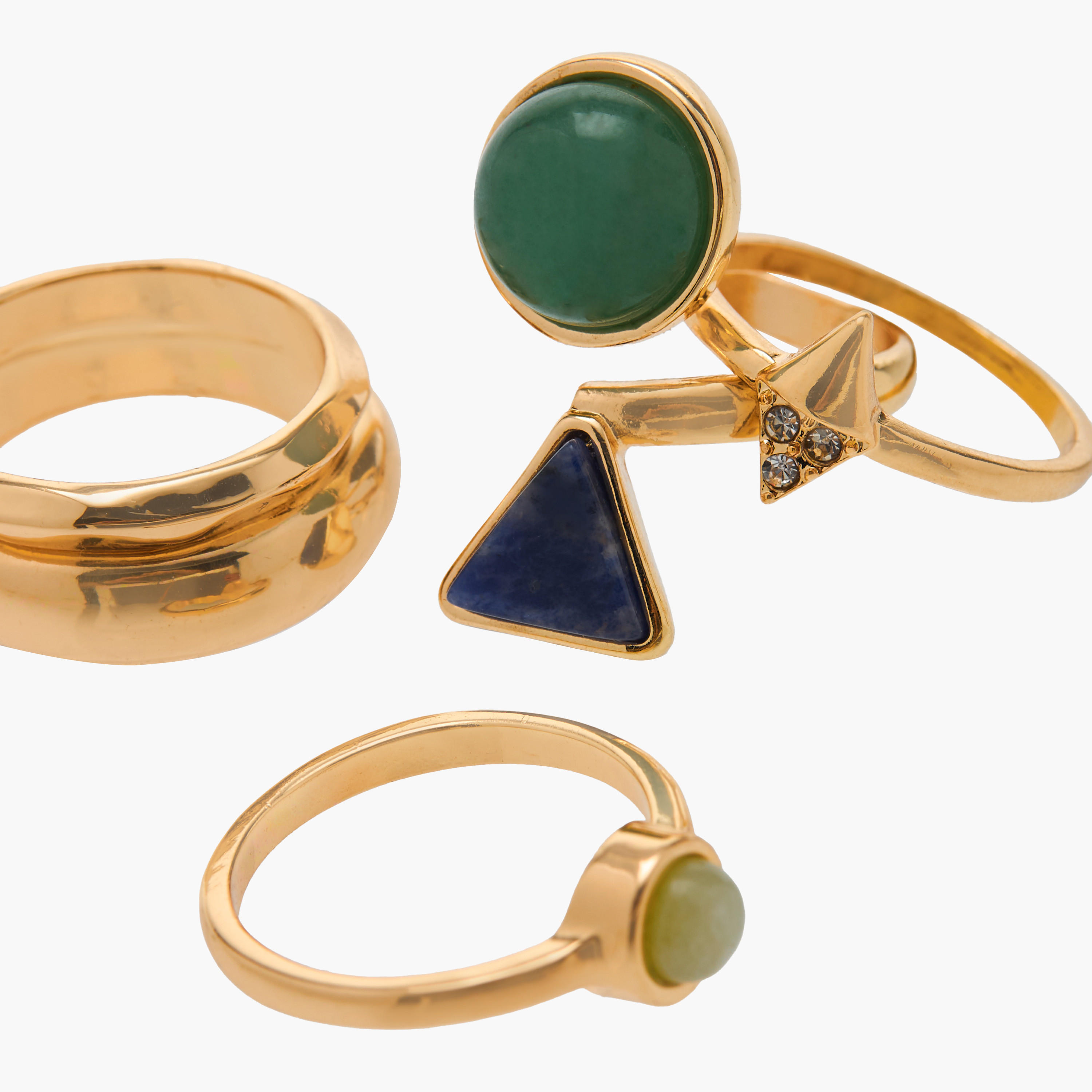 Flora Bella Assorted Metallic Ring - Set of 5-women-watchesandjewellery-jewellery-rings-image-3