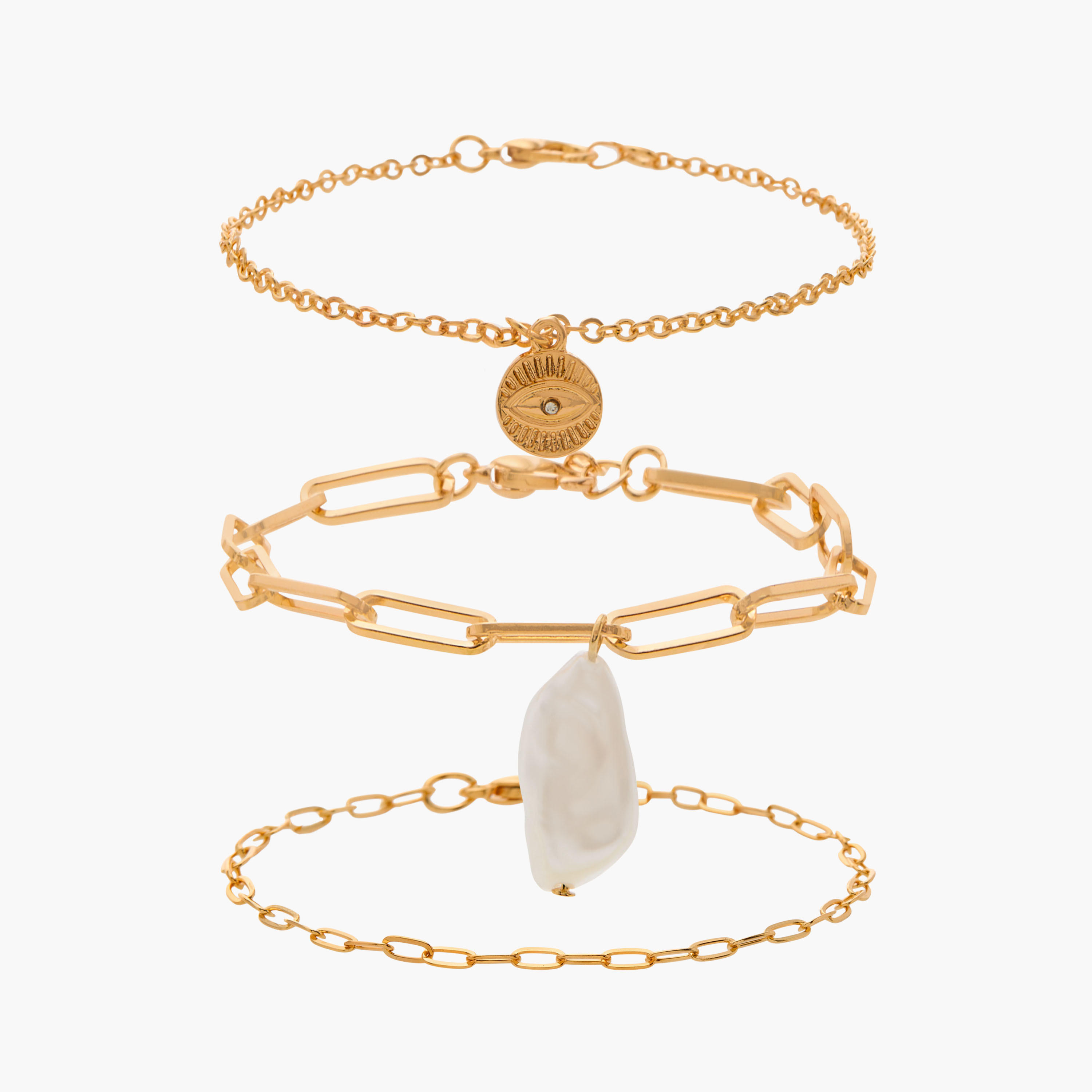 Flora Bella Assorted 3-Piece Bracelet with Lobster Clasp Closure-women-watchesandjewellery-jewellery-banglesandbracelets-image-1