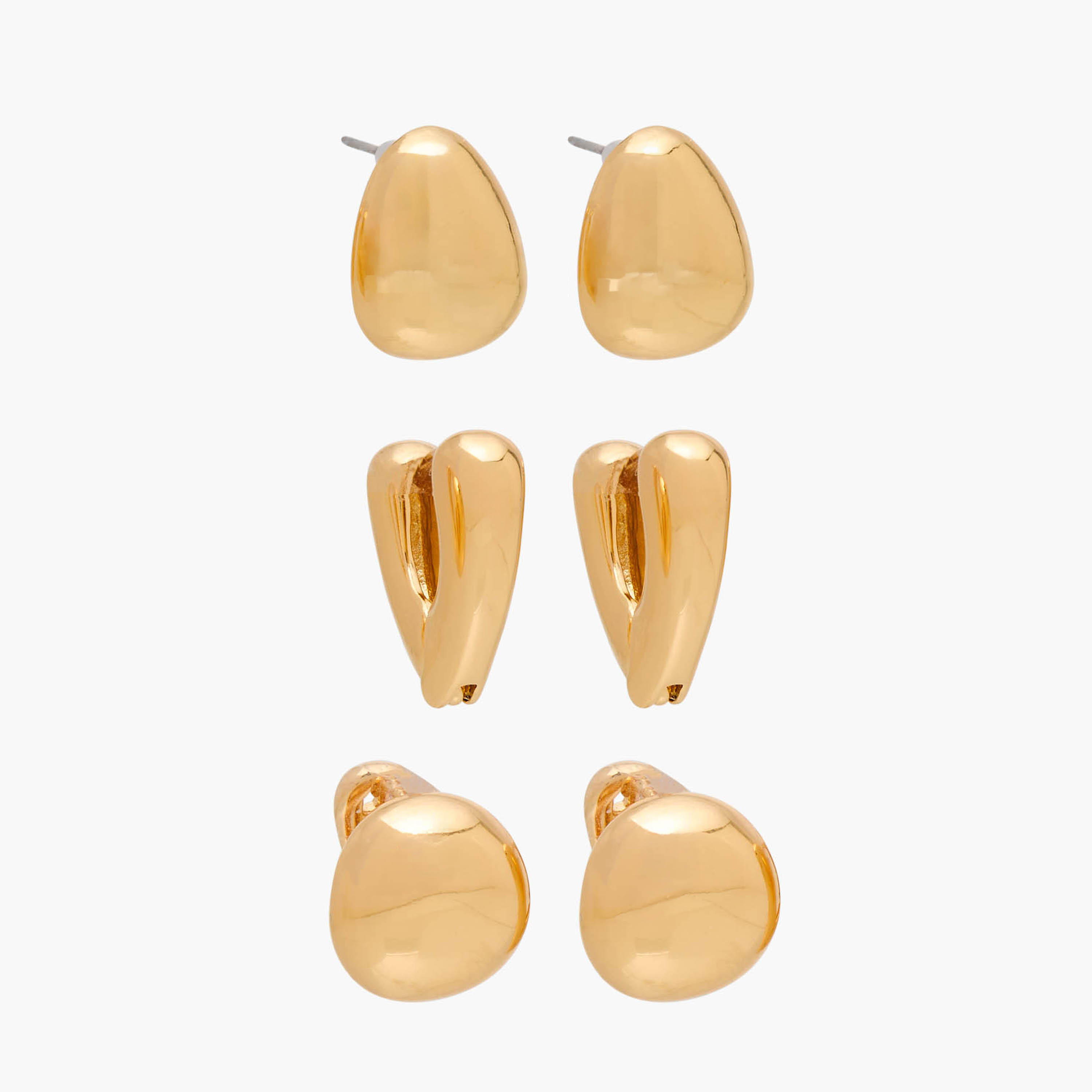 Flora Bella Metallic Earrings - Set of 3-women-watchesandjewellery-jewellery-earrings-image-1
