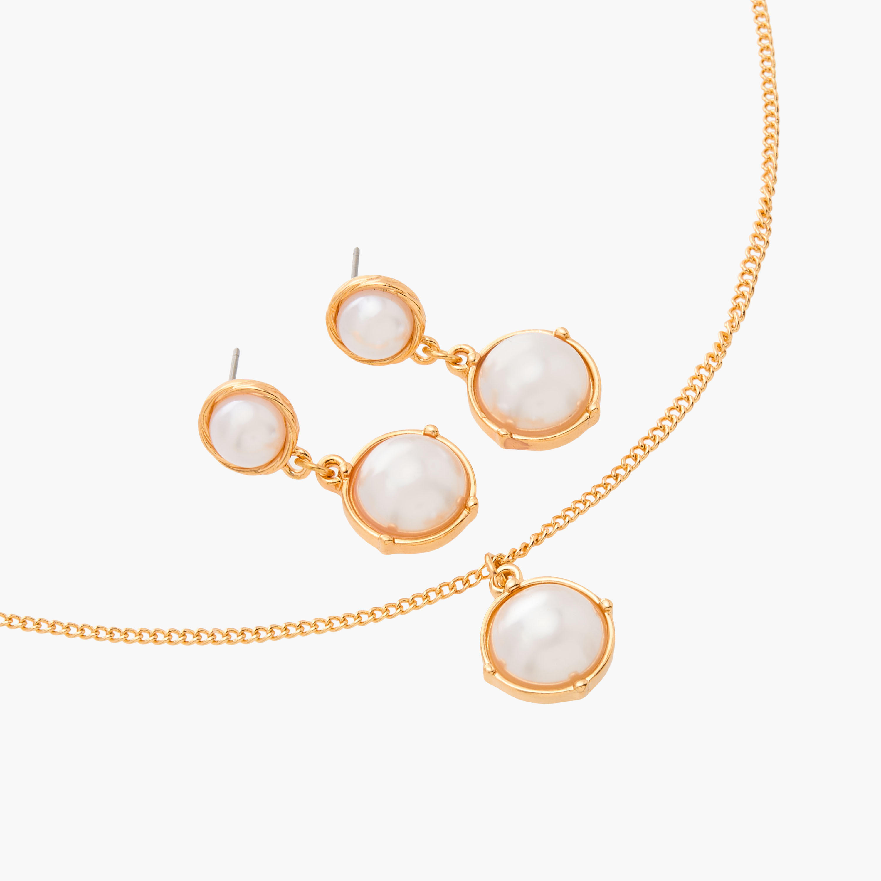 Flora Bella Pearl Embellished Pendant Necklace and Earrings Set-women-watchesandjewellery-jewellery-jewellerysets-image-3
