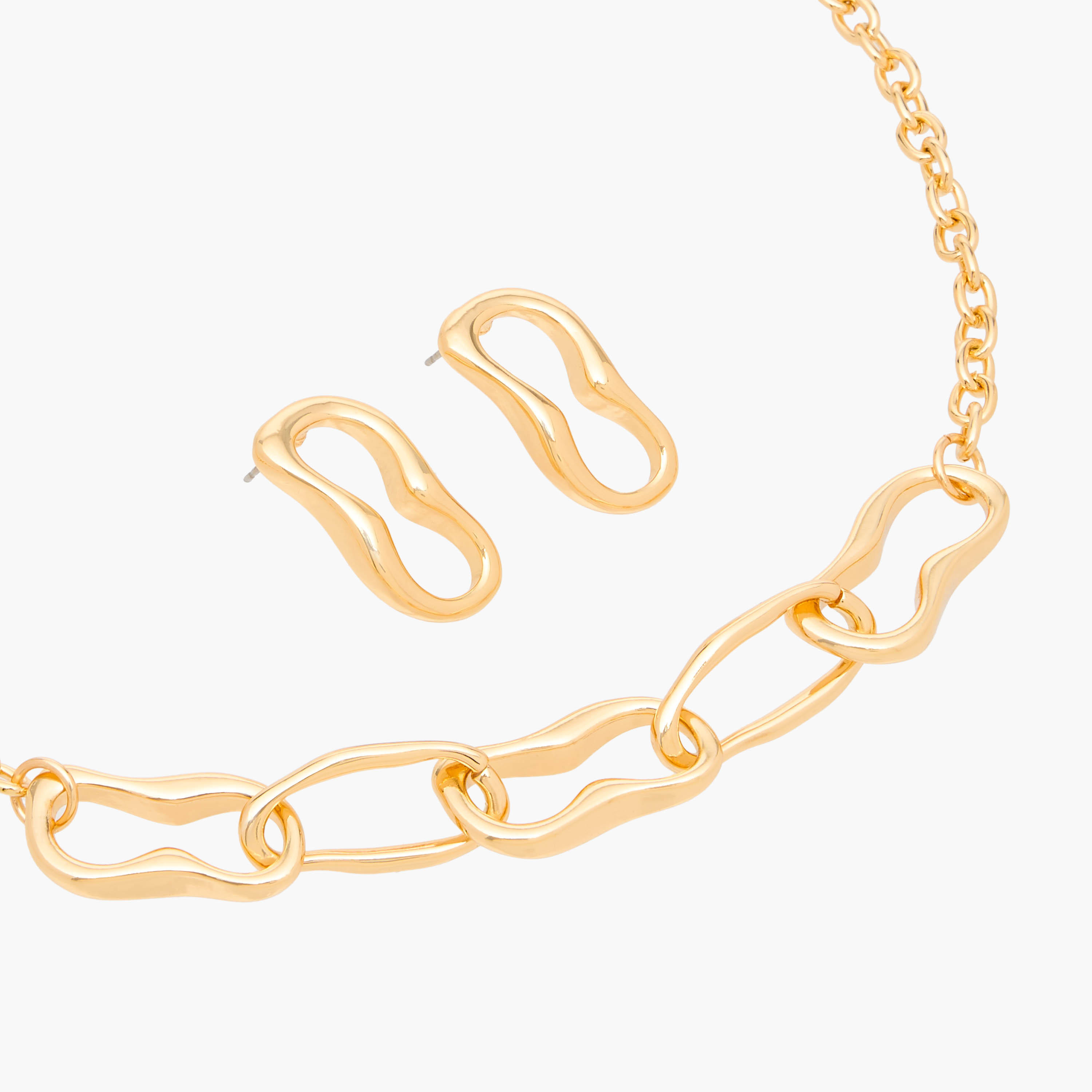 Flora Bella Chain Link Necklace and Earrings Set-women-watchesandjewellery-jewellery-jewellerysets-image-3