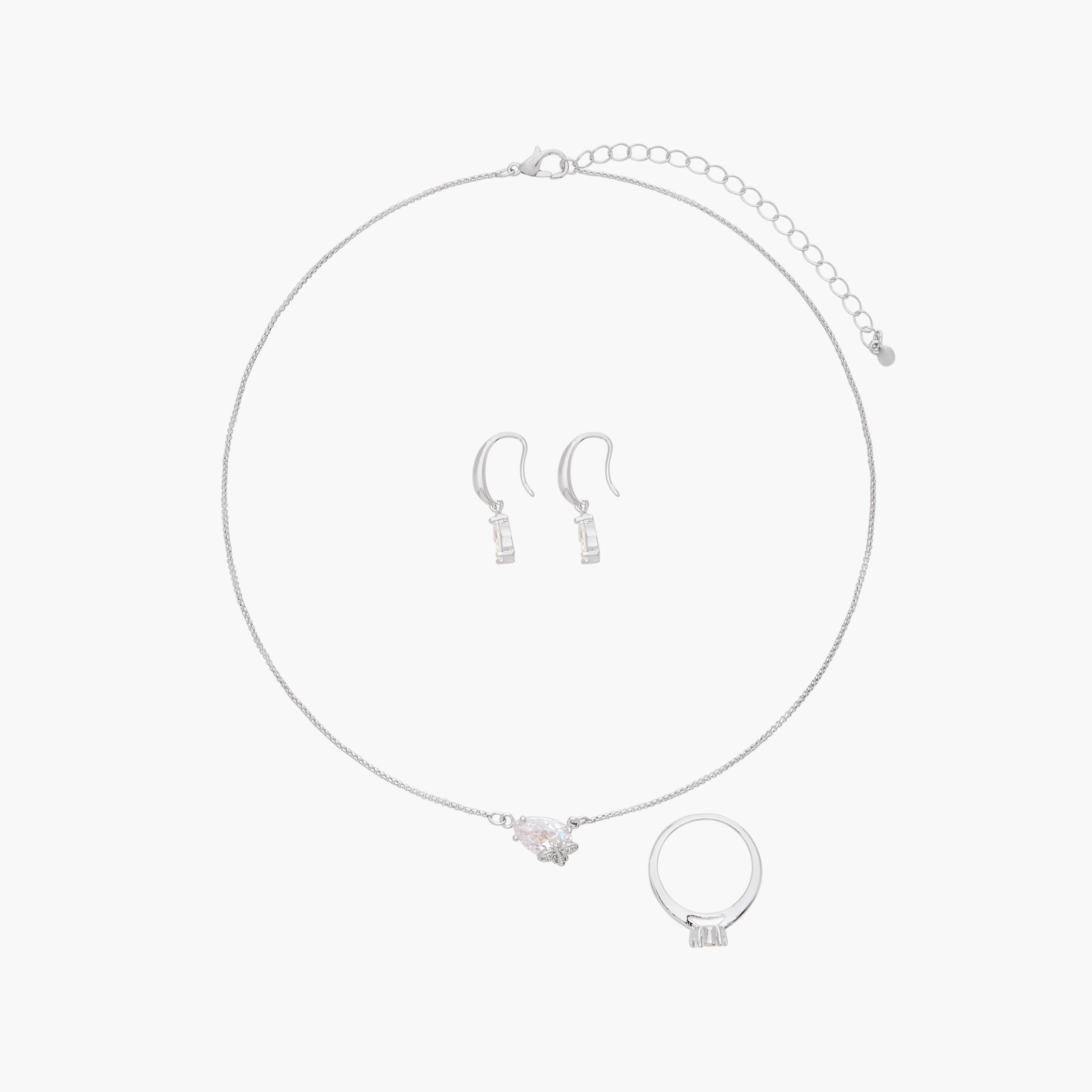 Flora Bella Embellished Pendant Necklace with Earrings and Ring Set-women-watchesandjewellery-jewellery-jewellerysets-image-1