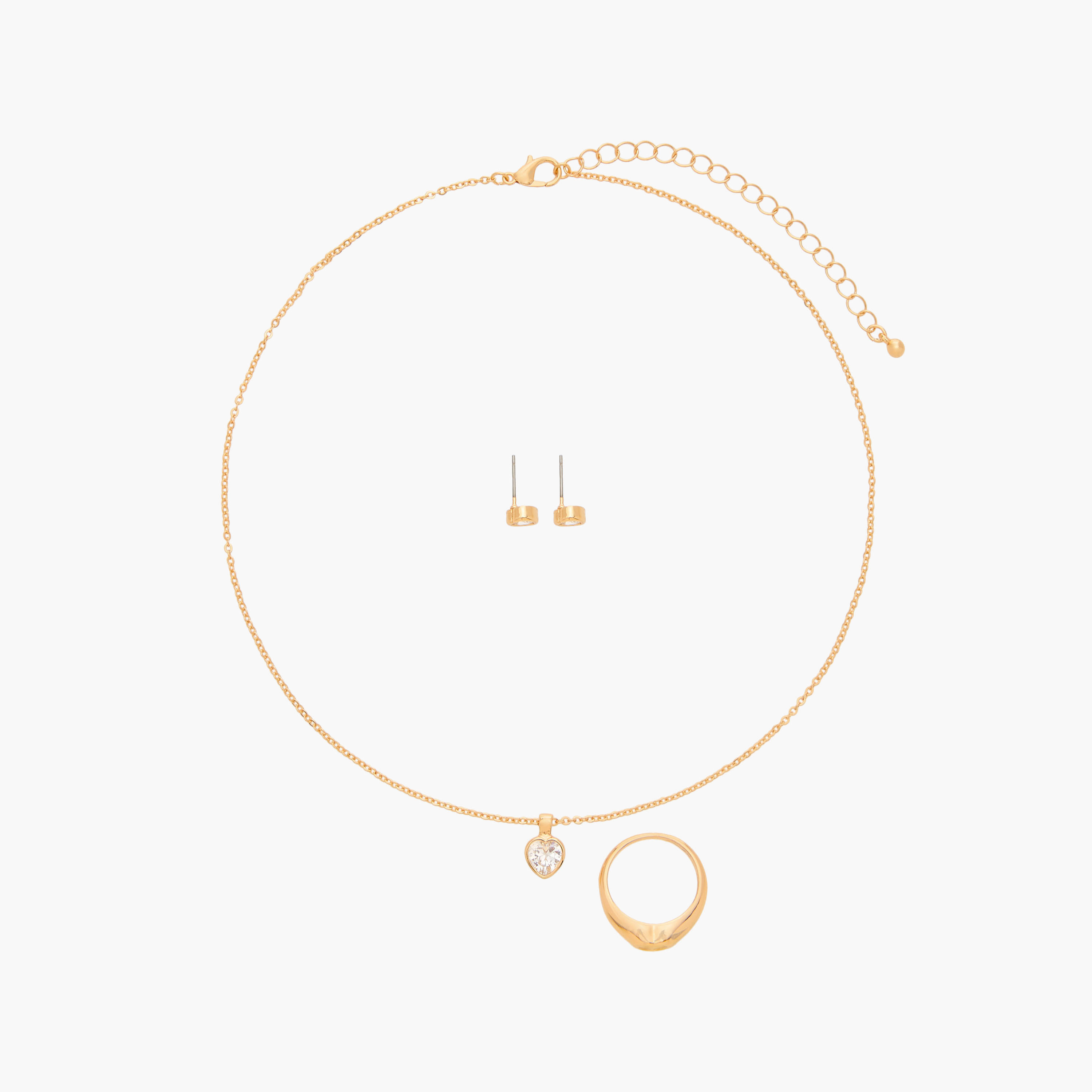 طقم خاتم وحلق وعقد بدلاية مزينة من فلورا بيلا-women-watchesandjewellery-jewellery-jewellerysets-image-1