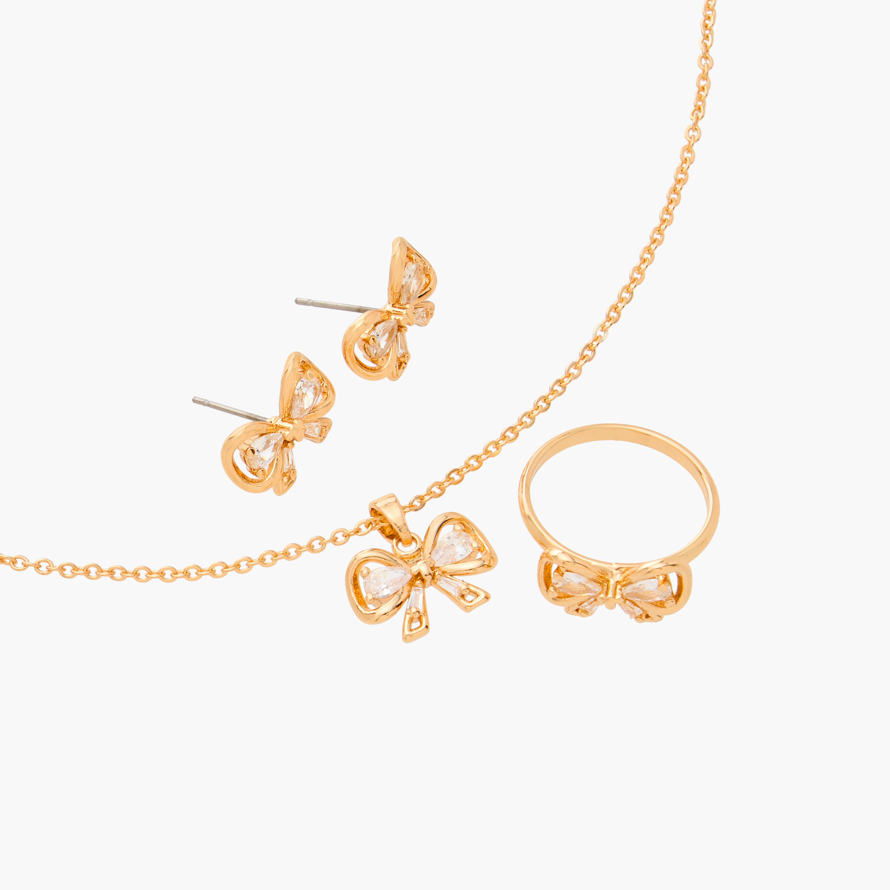 Flora Bella Bow Embellished Pendant Necklace with Earrings and Ring Set-women-watchesandjewellery-jewellery-jewellerysets-image-3