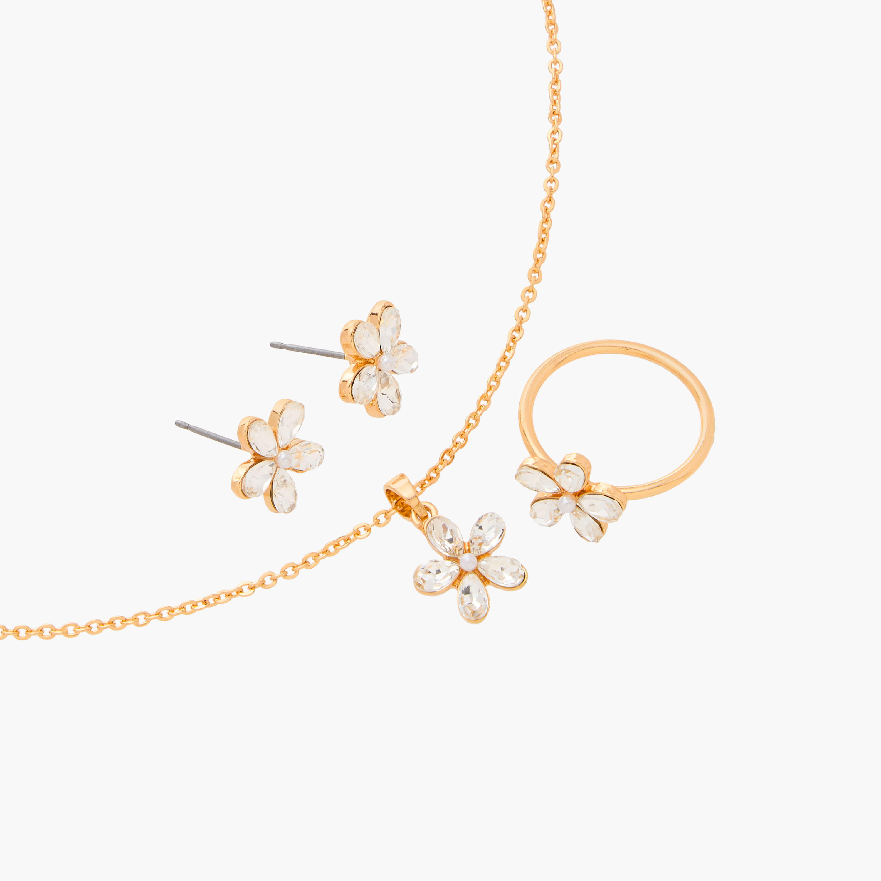 Flora Bella Floral Embellished Pendant Necklace with Earrings and Rings-women-watchesandjewellery-jewellery-jewellerysets-image-3