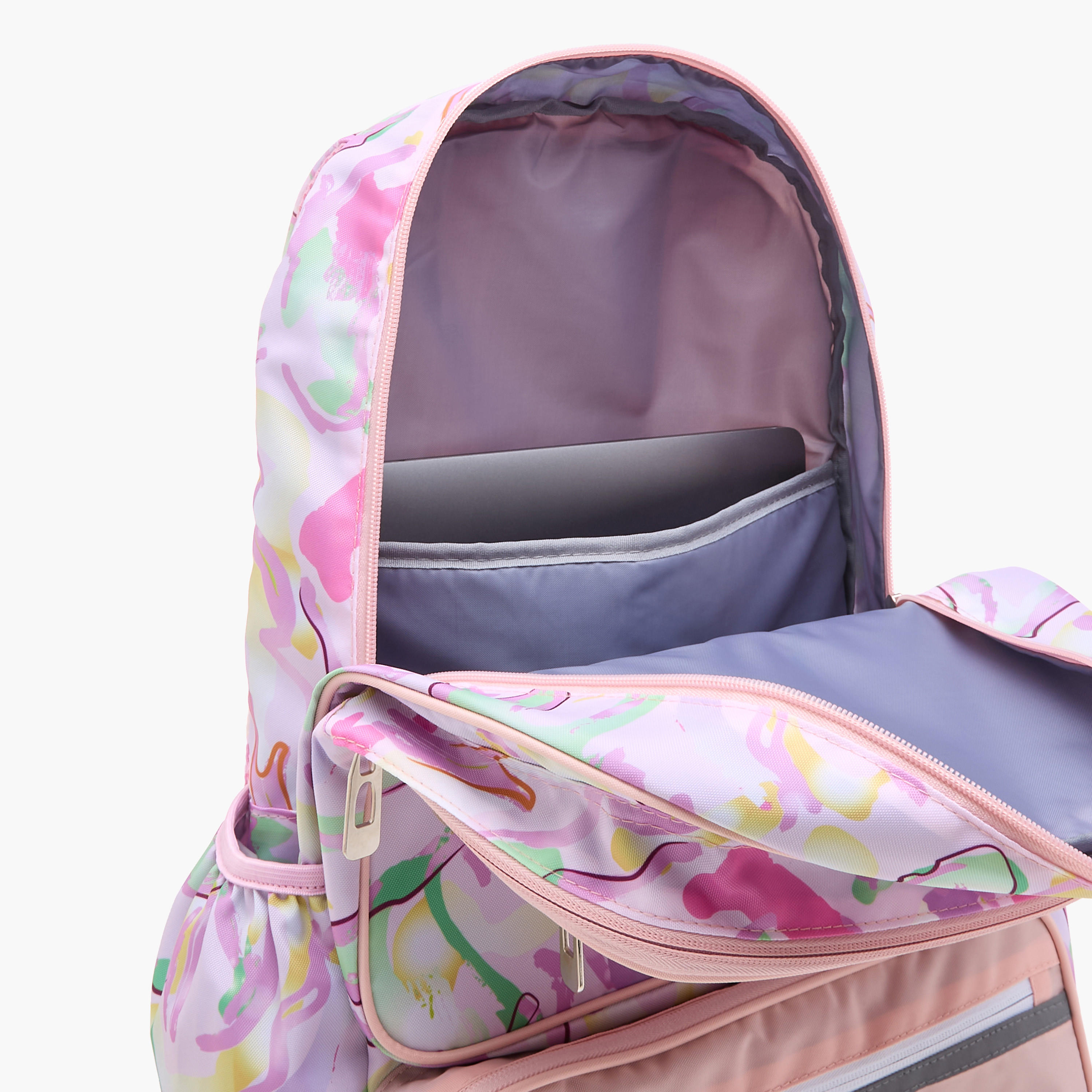 Flora Bella Printed School Backpack with Adjustable Straps and Detachable Pouch - 47x14x32 cm-school-bagsandbackpacks-backpacks-image-12