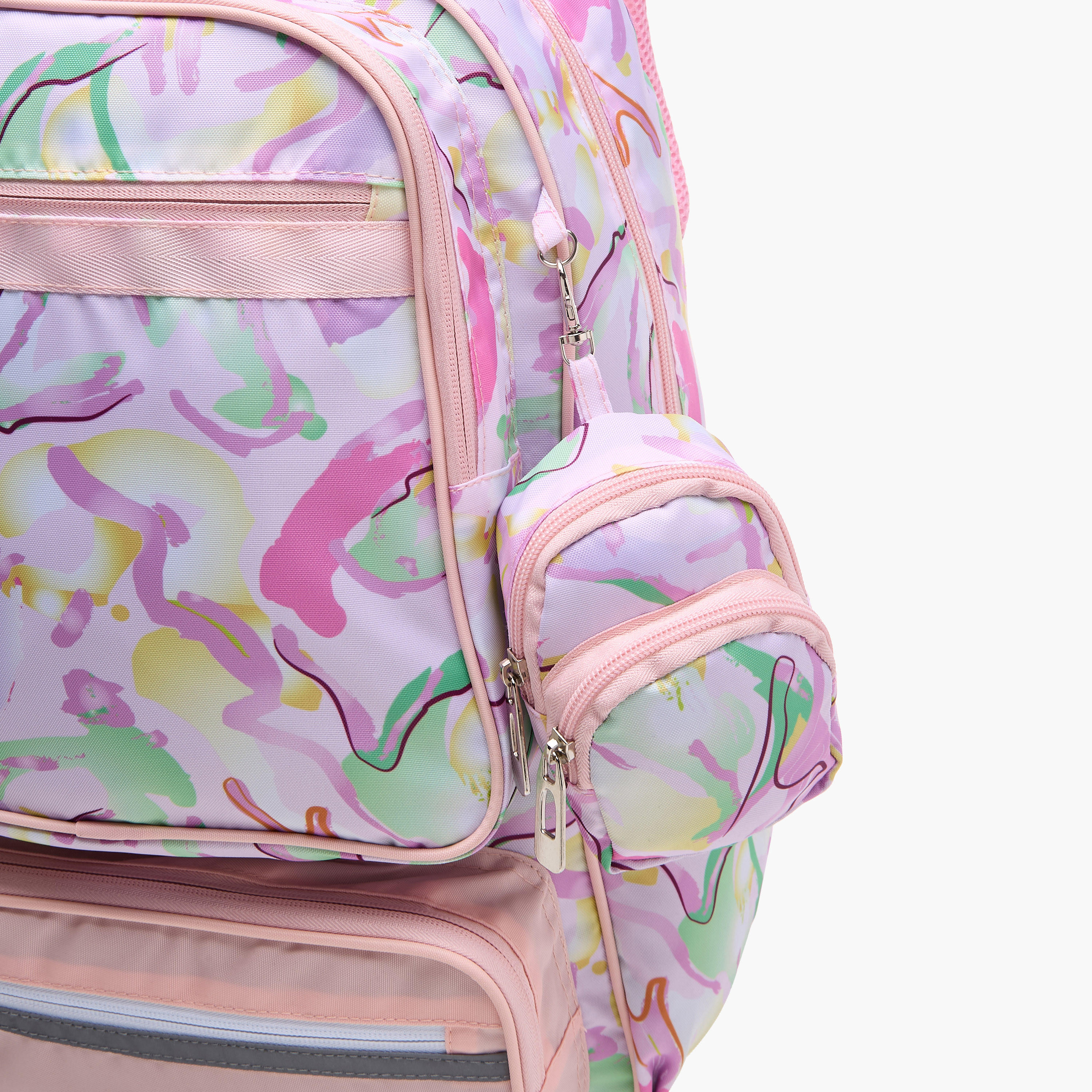 Flora Bella Printed School Backpack with Adjustable Straps and Detachable Pouch - 47x14x32 cm-school-bagsandbackpacks-backpacks-image-7