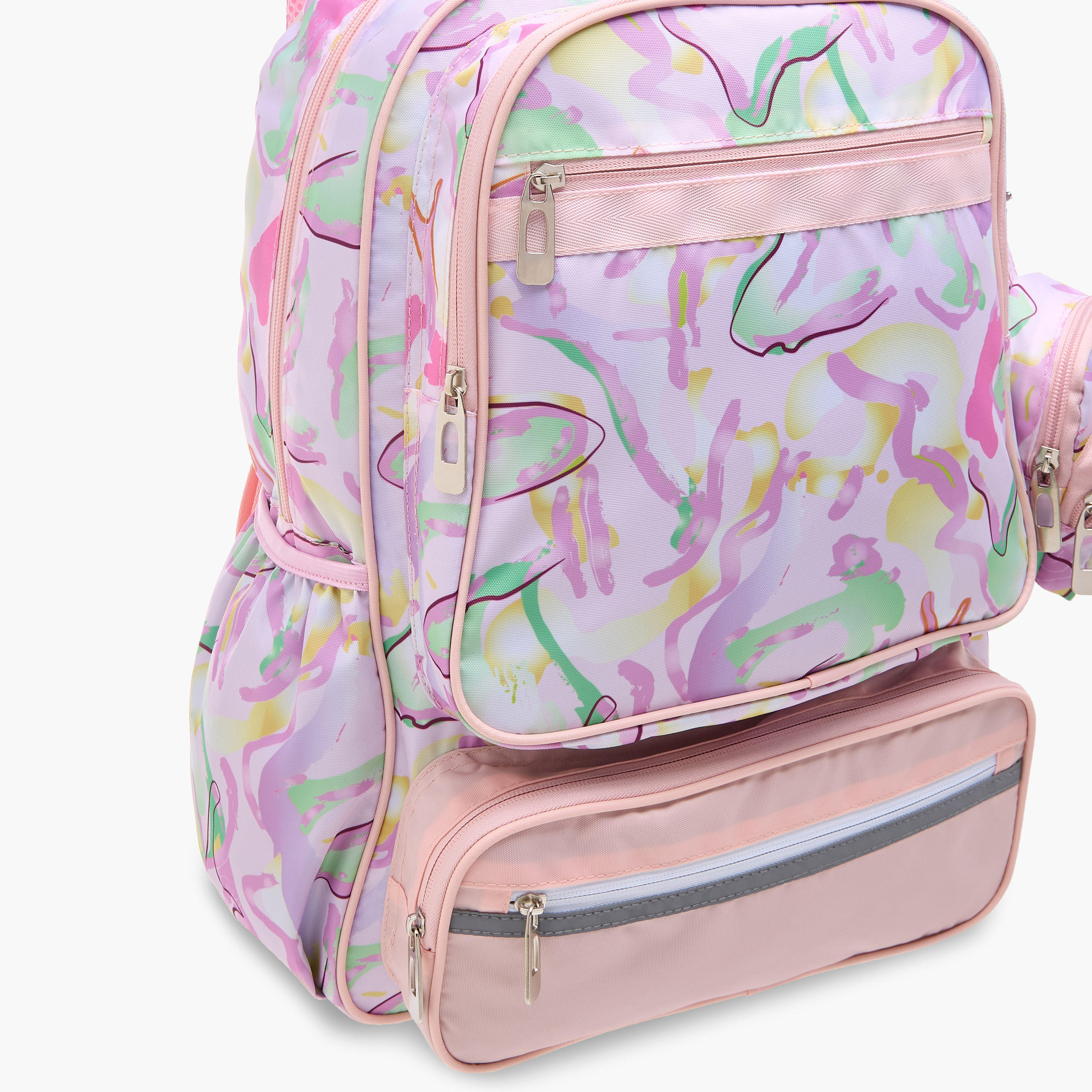 Flora Bella Printed School Backpack with Adjustable Straps and Detachable Pouch - 47x14x32 cm-school-bagsandbackpacks-backpacks-image-9
