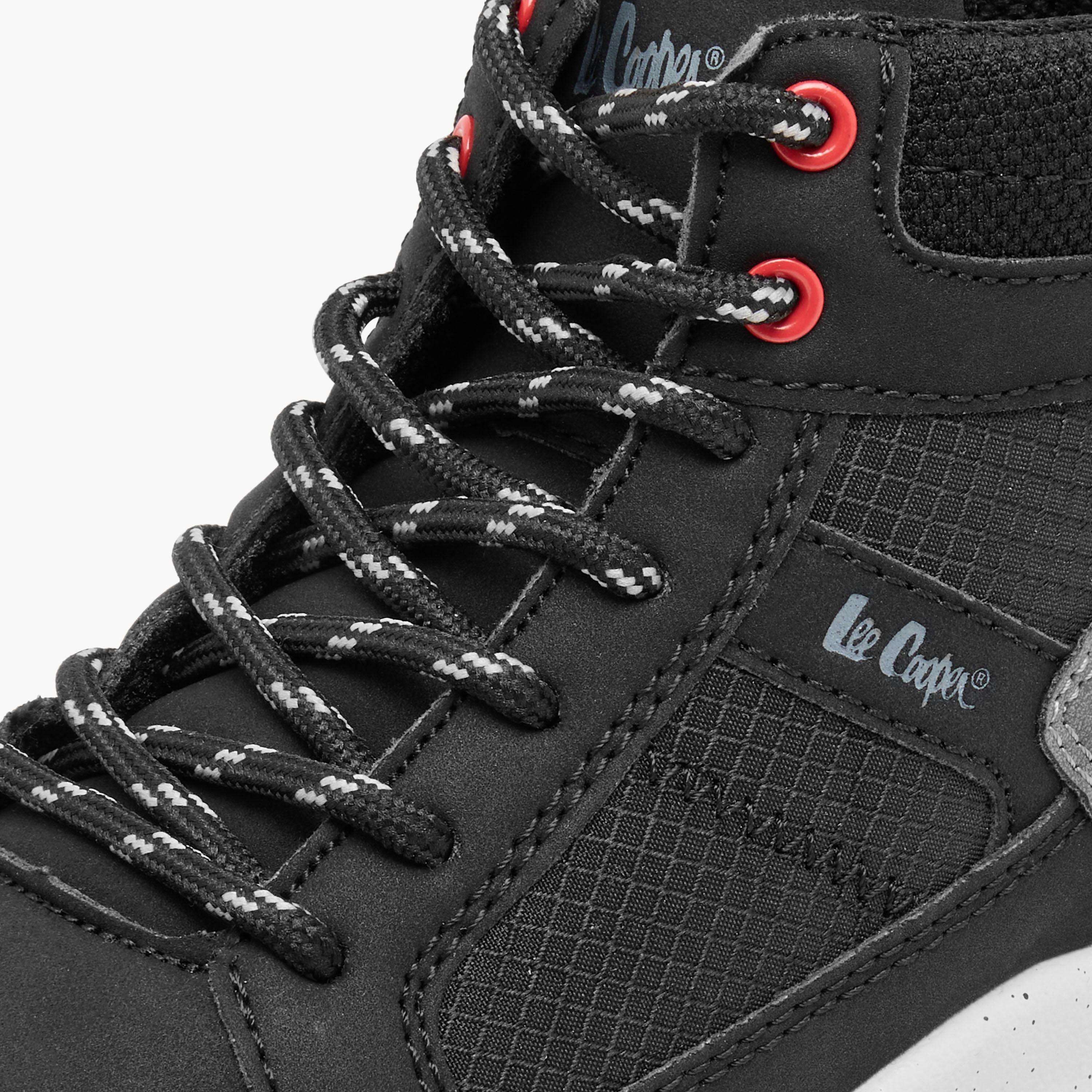 Lee Cooper Kids' High Top Sneakers with Lace-Up Closure-boys-shoes-boots-image-4