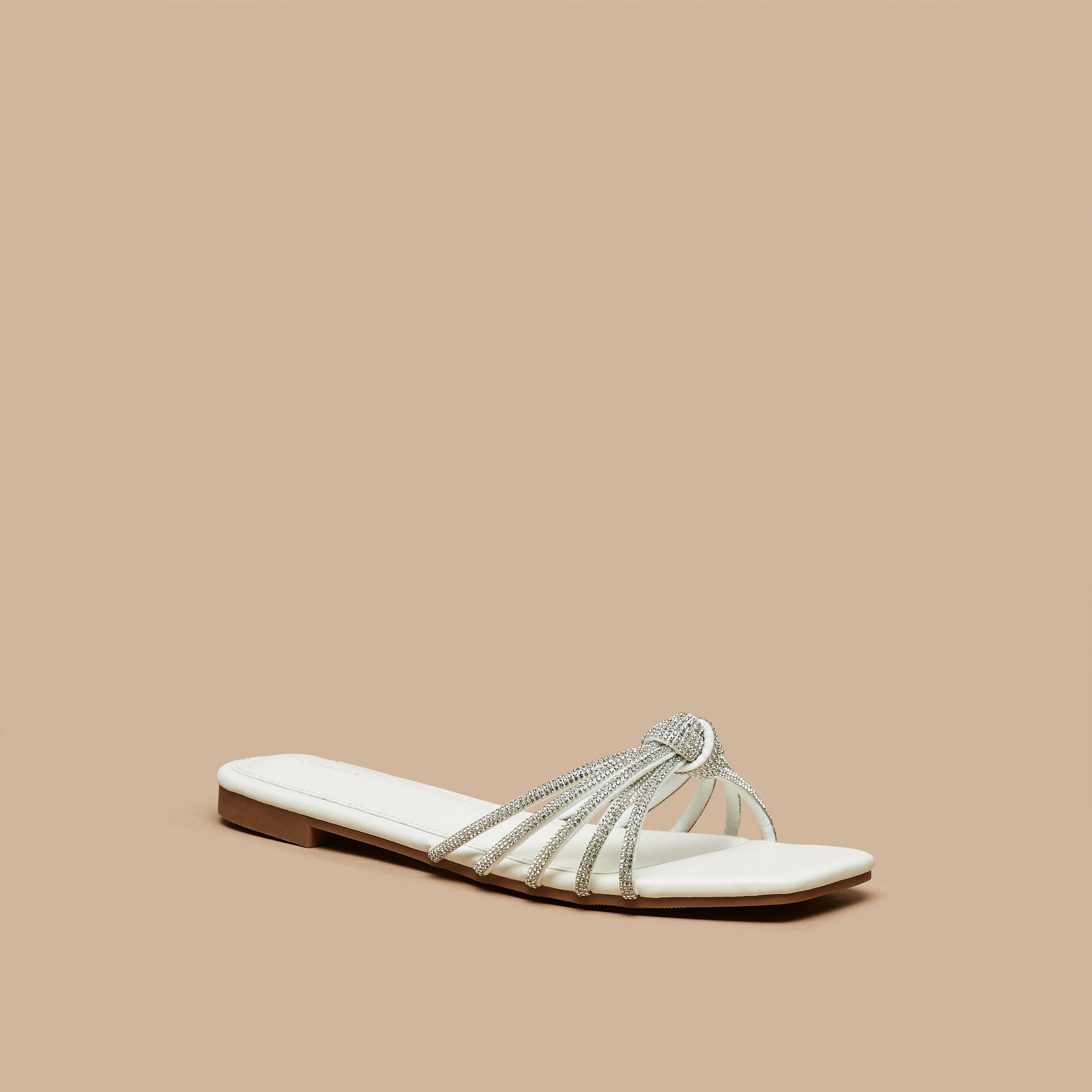 Flora Bella Embellished Slip-On Sandals with Knot Detail-women-shoes-flats-sandals-image-1