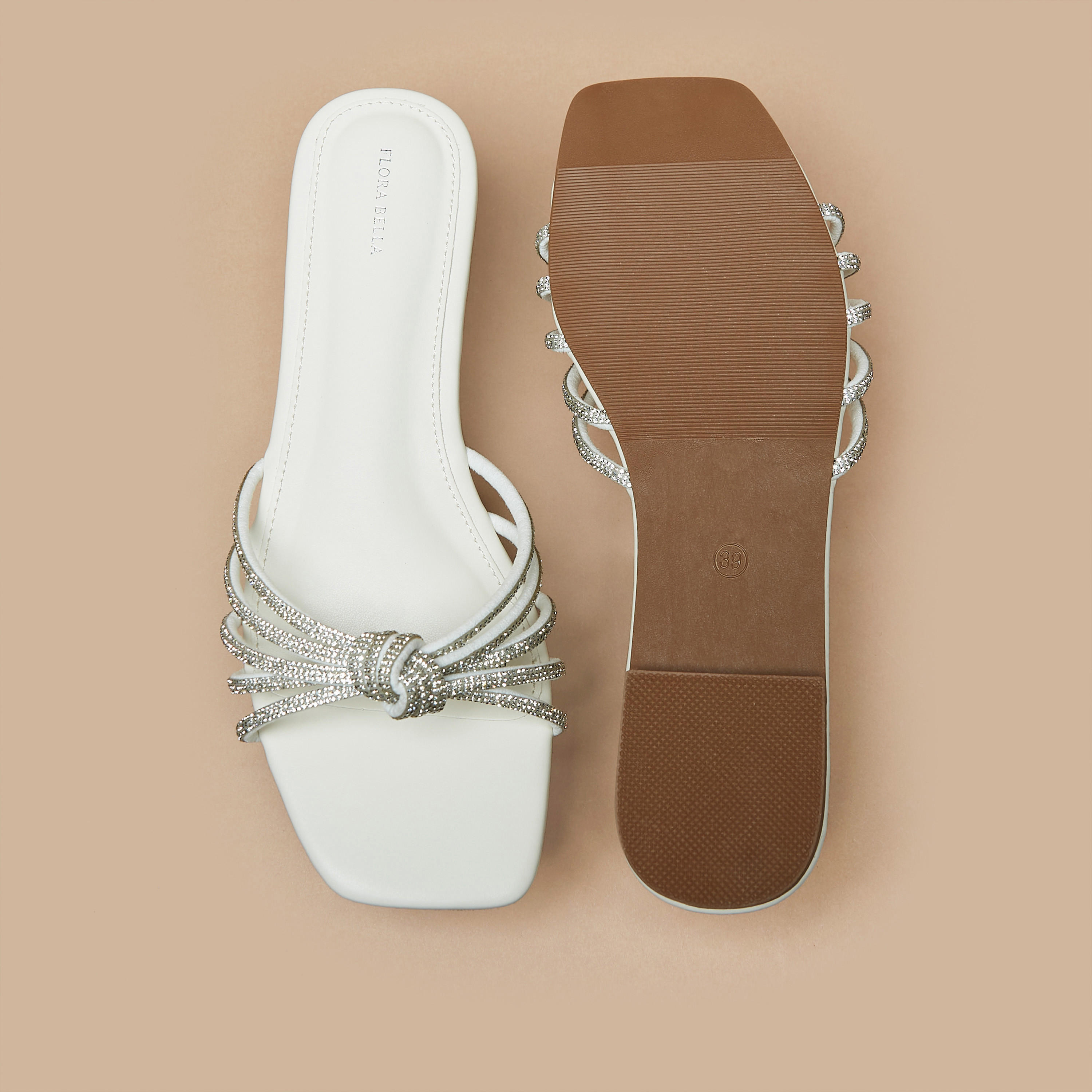 Flora Bella Embellished Slip-On Sandals with Knot Detail-women-shoes-flats-sandals-image-4