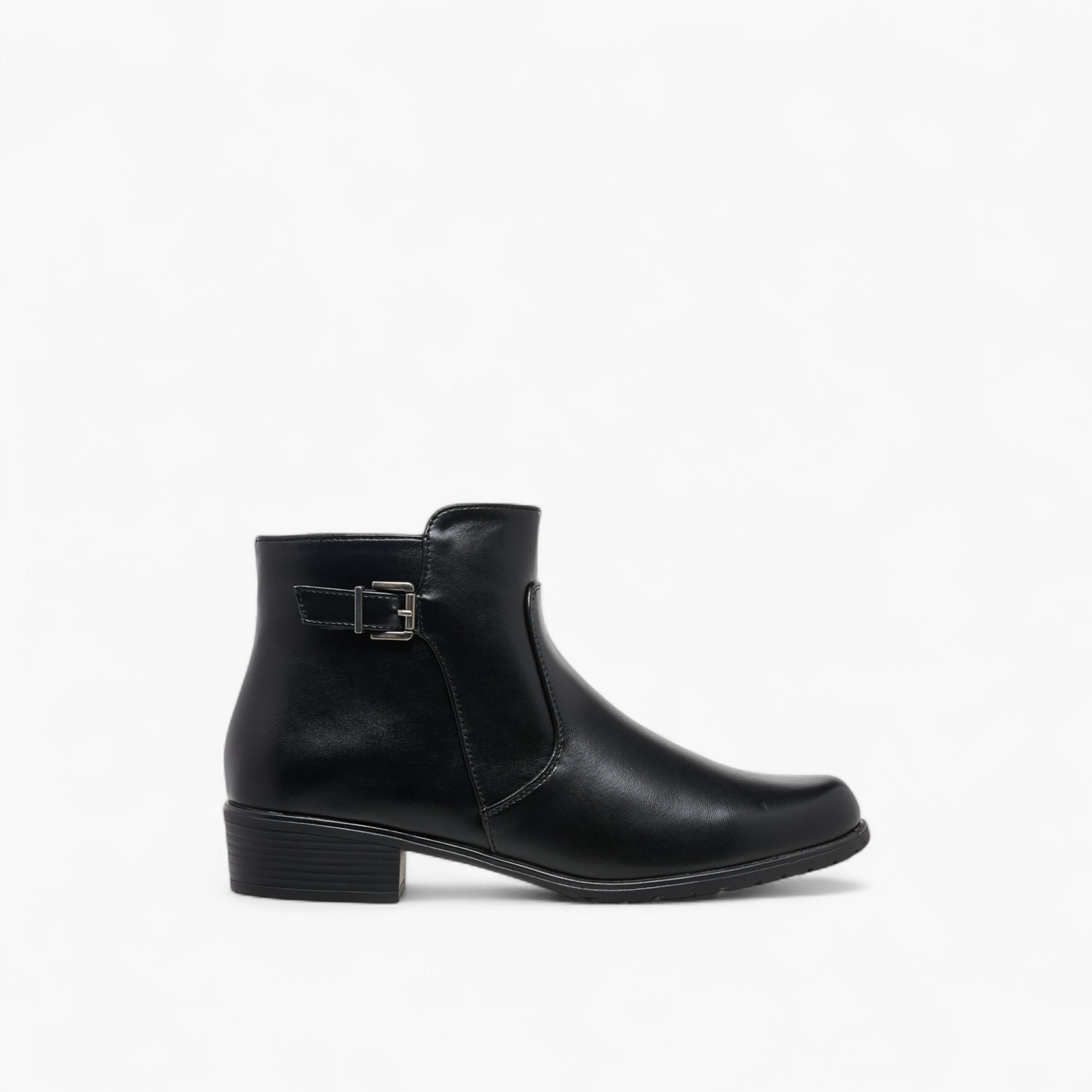 Celeste Women's Buckle Accent Block Heeled Ankle Boots with Zip Closure-women-shoes-boots-image-3