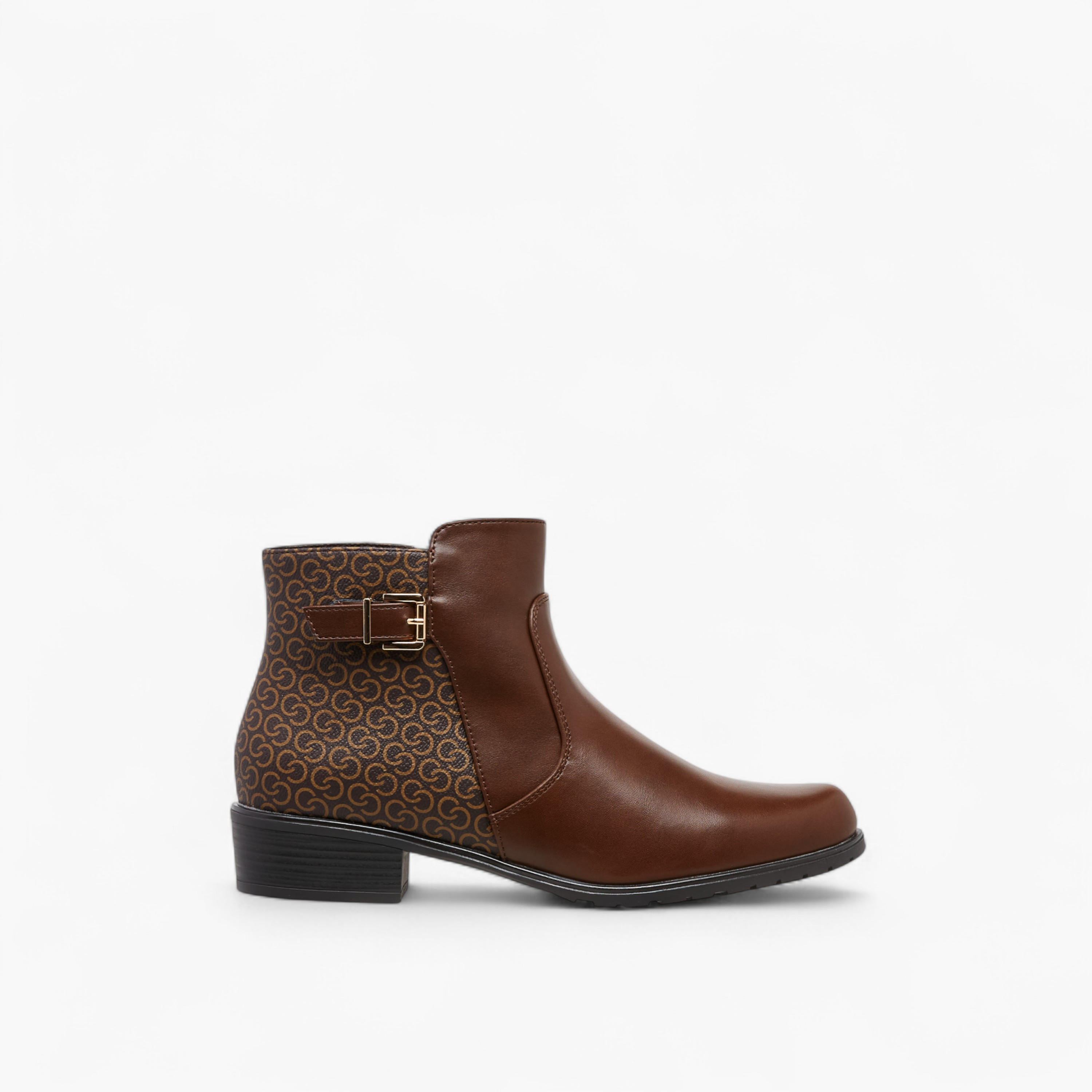 Celeste Women's Buckle Accent Block Heeled Ankle Boots with Zip Closure-women-shoes-boots-image-3