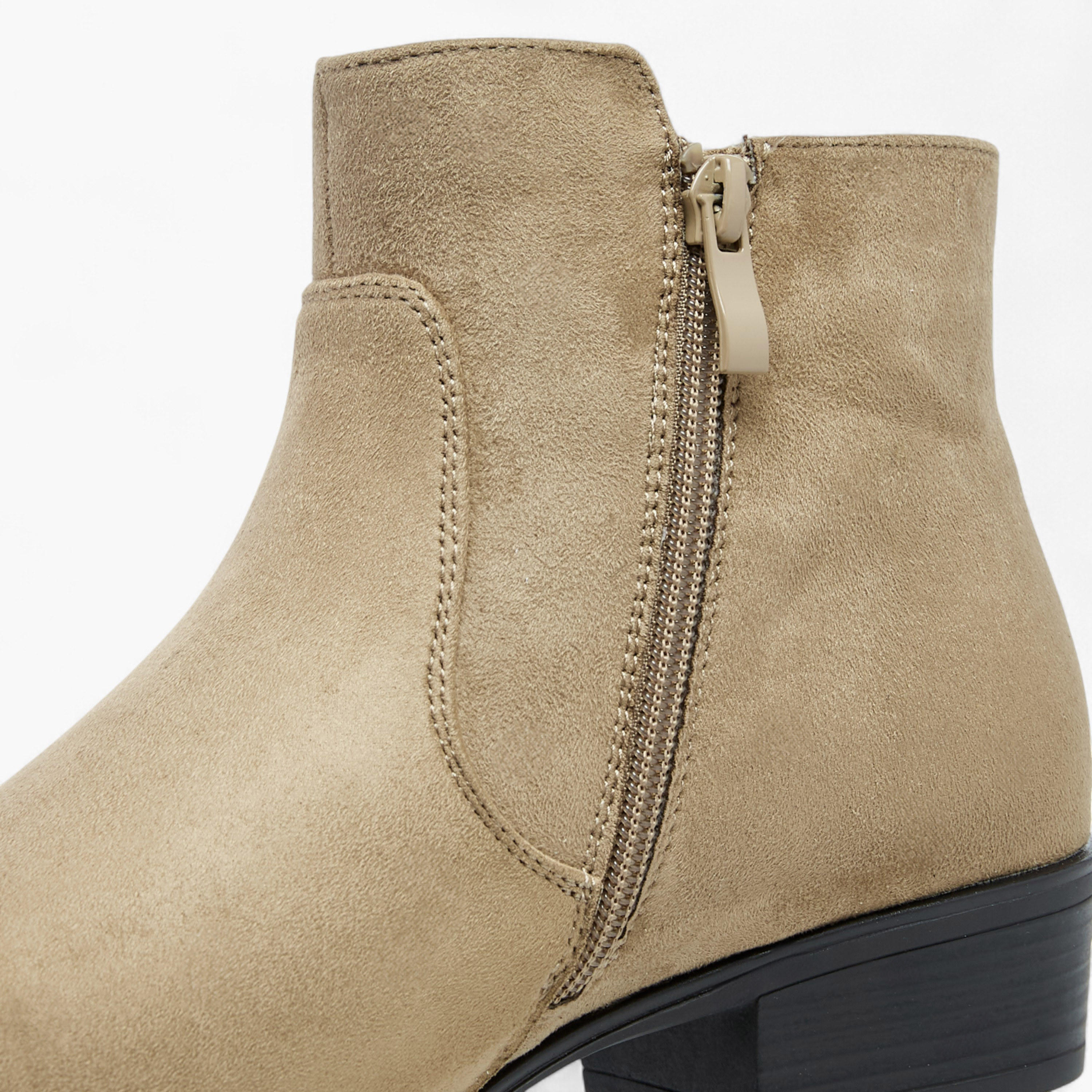 Celeste Women's Buckle Accent Block Heeled Ankle Boots with Zip Closure-women-shoes-boots-image-4