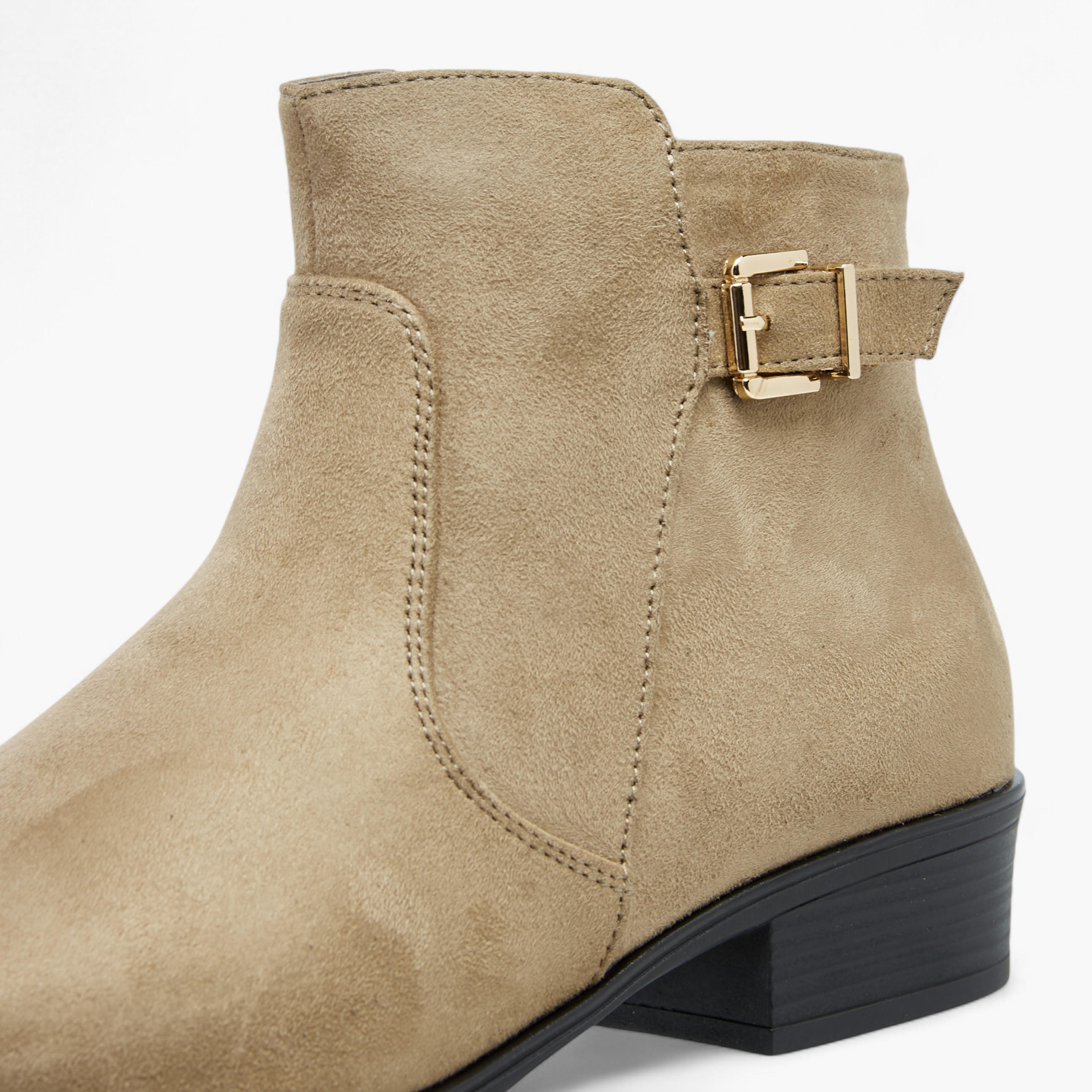 Celeste Women's Buckle Accent Block Heeled Ankle Boots with Zip Closure-women-shoes-boots-image-6