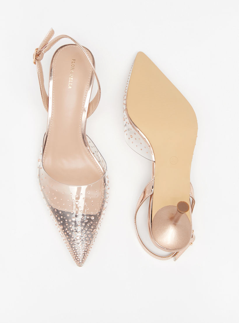 Flora Bella Embellished Pumps with Flared Heels and Buckle Closure-women-shoes-heels-image-4