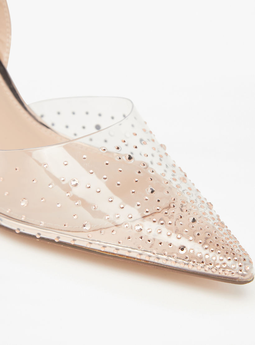 Flora Bella Embellished Pumps with Flared Heels and Buckle Closure-women-shoes-heels-image-5