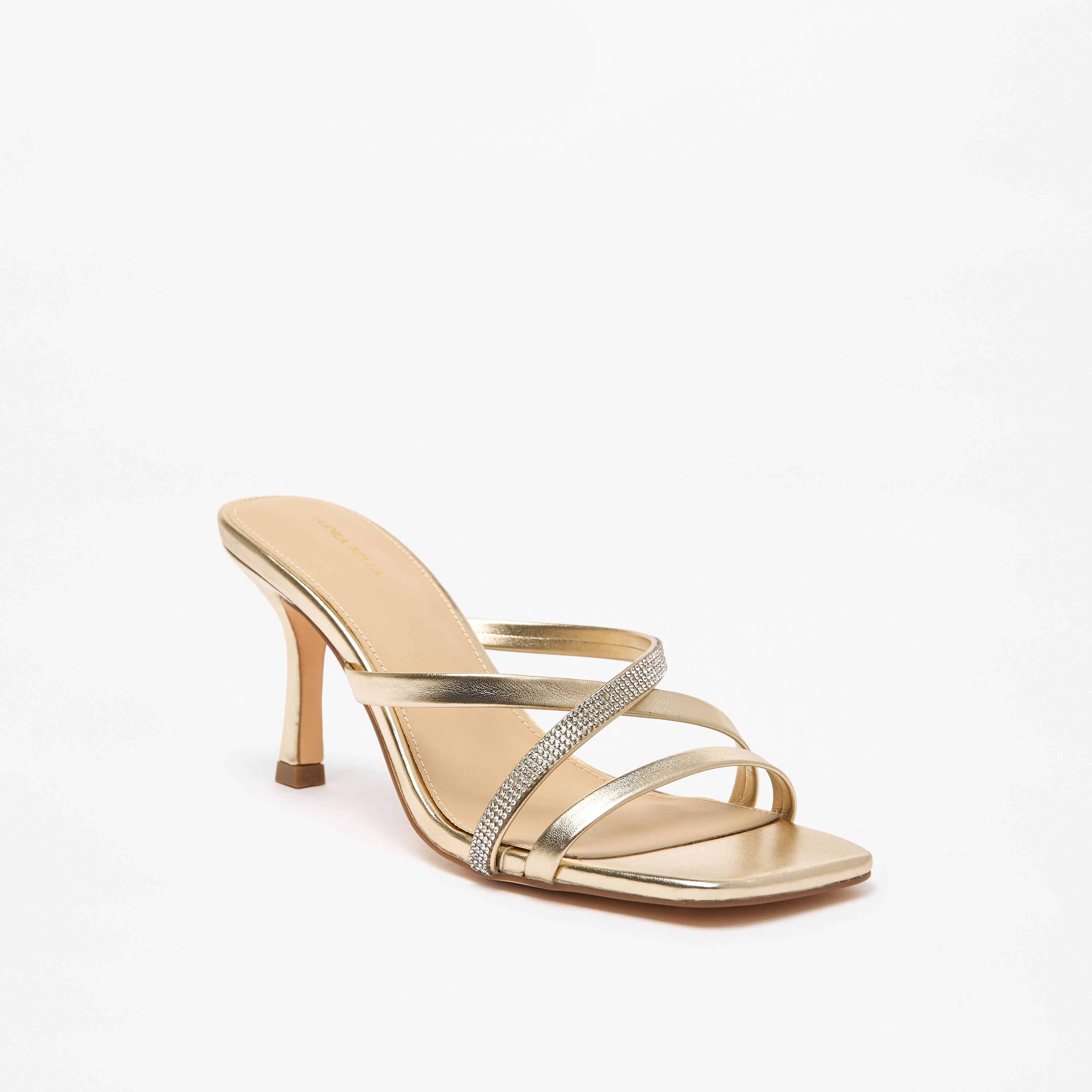 Flora Bella Embellished Cross Strap Slip-On Sandals with Flared Heels-women-shoes-sandals-heeled-image-1