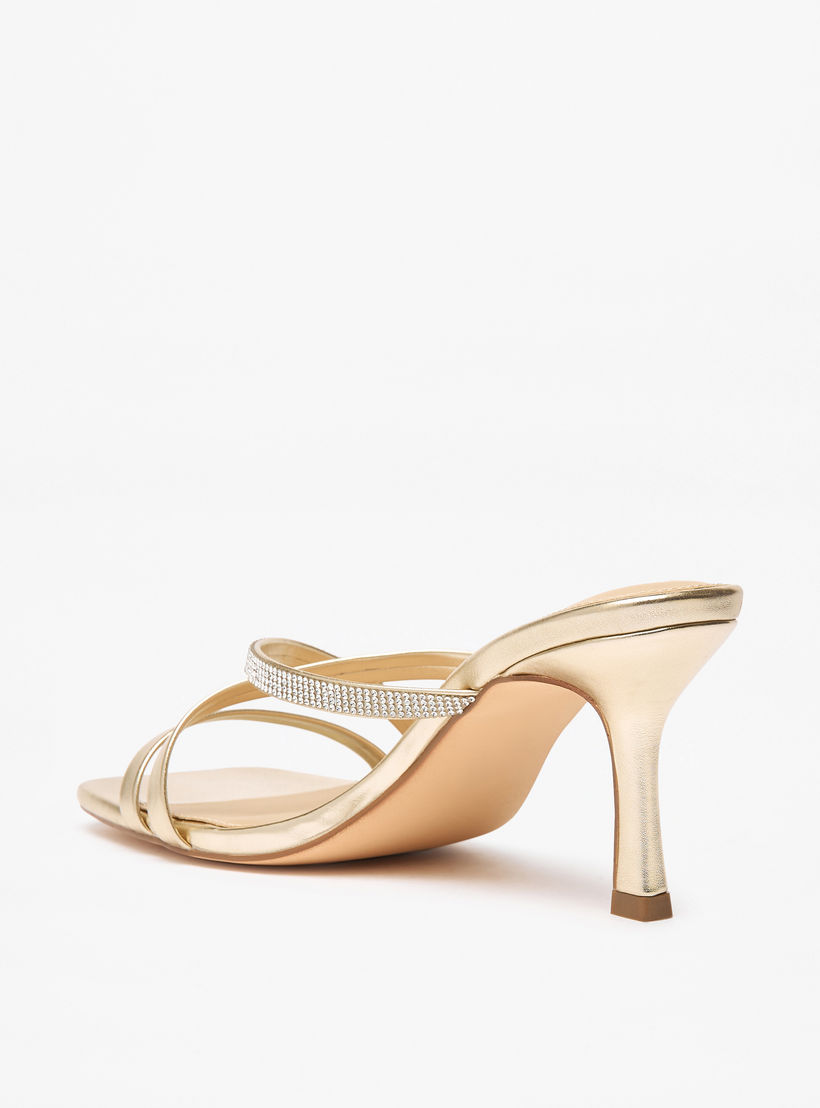 Flora Bella Embellished Cross Strap Slip-On Sandals with Flared Heels-women-shoes-sandals-heeled-image-2