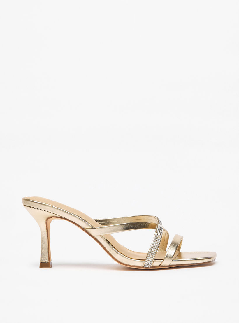 Flora Bella Embellished Cross Strap Slip-On Sandals with Flared Heels-women-shoes-sandals-heeled-image-3