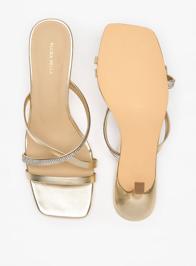 Flora Bella Embellished Cross Strap Slip-On Sandals with Flared Heels-women-shoes-sandals-heeled-image-4
