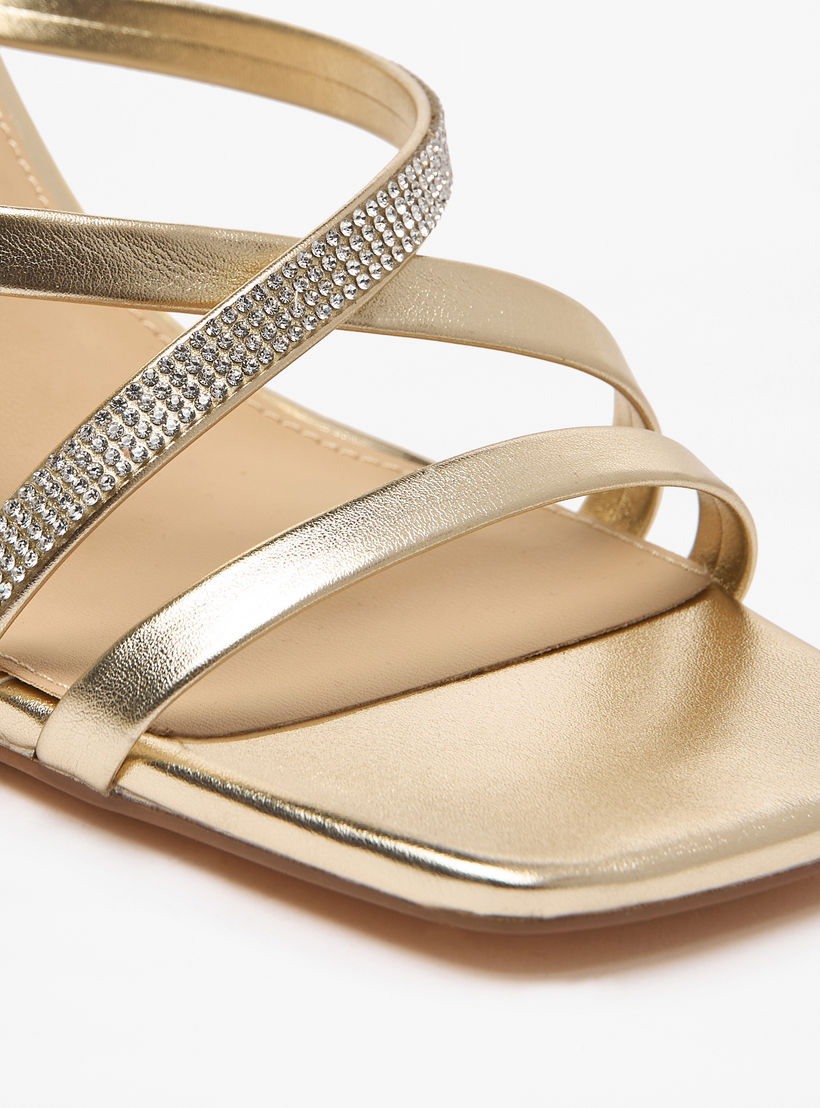 Flora Bella Embellished Cross Strap Slip-On Sandals with Flared Heels-women-shoes-sandals-heeled-image-5