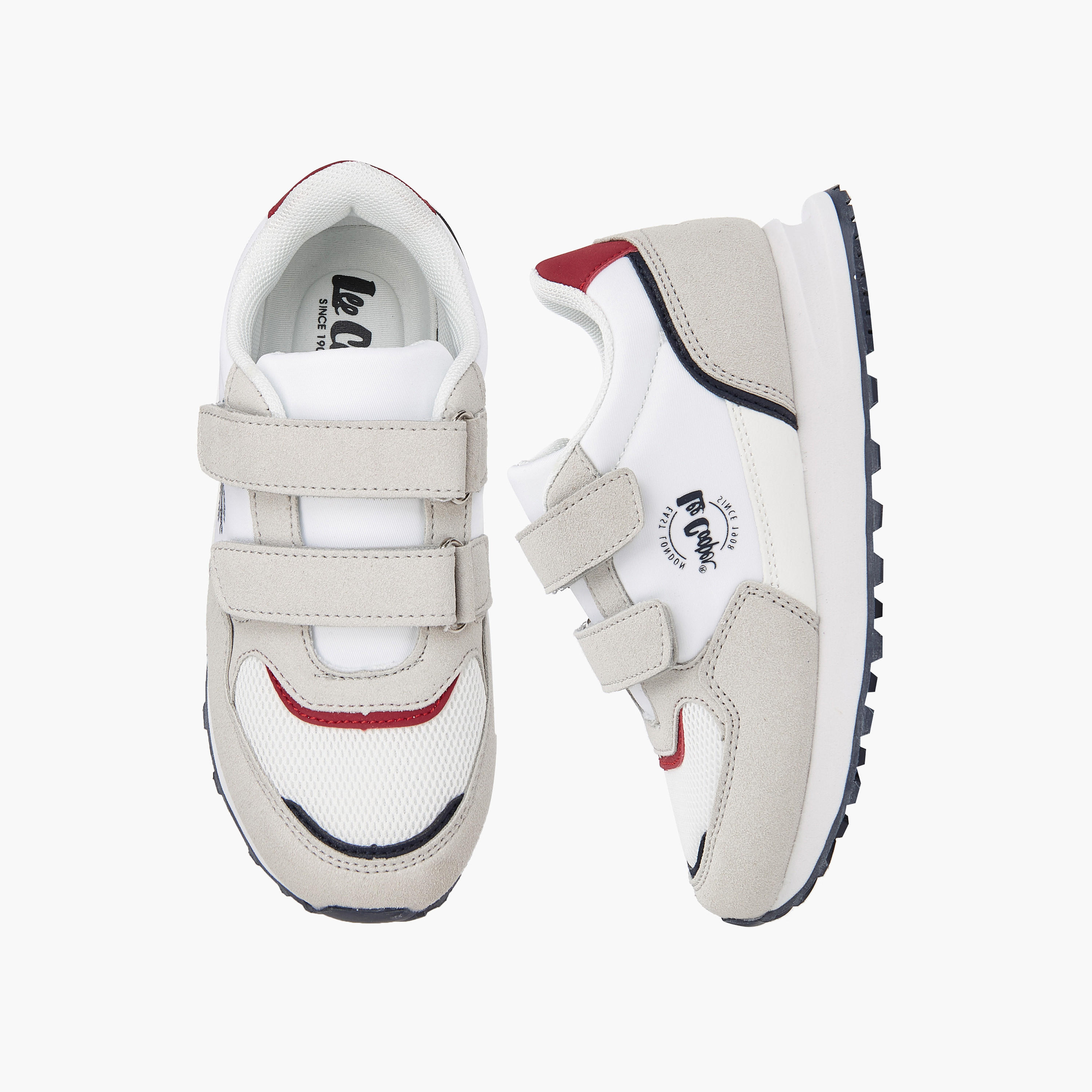Lee Cooper Boys' Colourblock Sneakers with Hook and Loop Closure-boys-shoes-sneakers-image-1